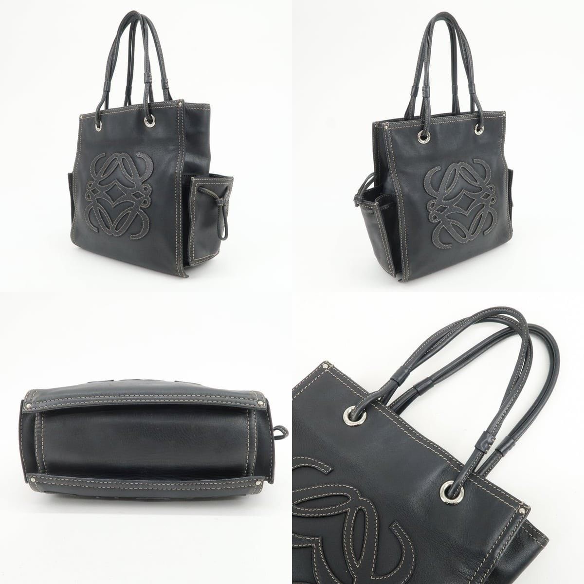 Loewe Loewe Anagram Calfskin Tote Black Size ONE SIZE - 3 Thumbnail