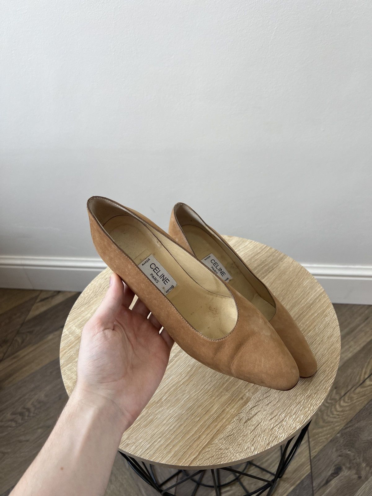 Celine Vintage Celine Women’s Brown Suede Leather Heels Pointed Toe Size US 7 / IT 37 - 5 Thumbnail