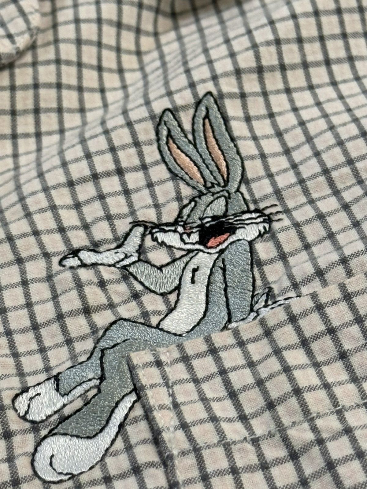 Vintage × Warner Bros RARE Warner Bros Bugs Bunny Checkered Button Down Shirt XL Size US XL / EU 56 / 4 - 6 Thumbnail