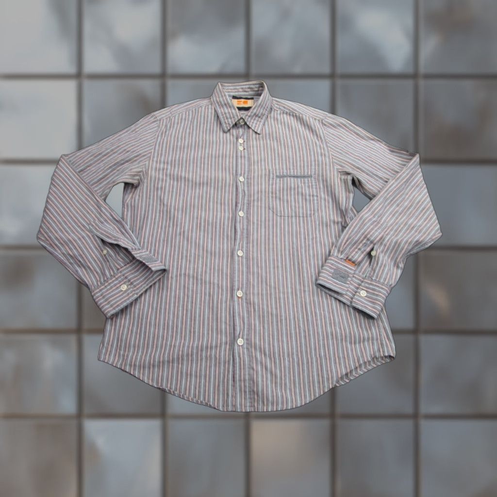 Vintage BOSS Orange Button-Up Shirt Mens L Casual Blue Striped Western Size US L / EU 52-54 / 3 - 1 Thumbnail