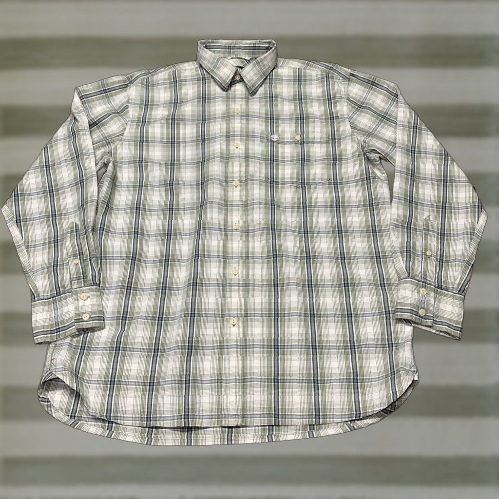 Timberland Timberland Shirt Button-Up Long Sleeve Plaid Green White L Mens Regular Fit Casual Workwear Years Vintage No Size US L / EU 52-54 / 3 - 1 Thumbnail