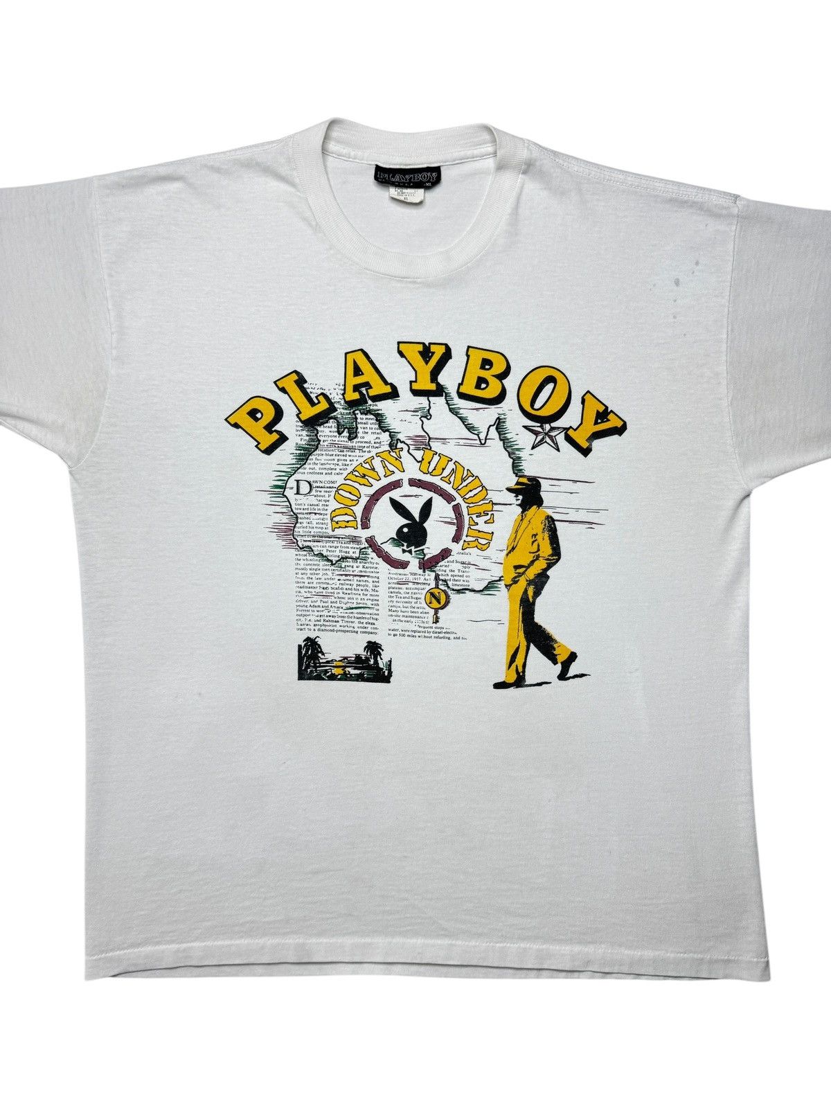 Playboy Vintage 1980’s Playboy Down Under Tee Shirt Size US XL / EU 56 / 4 - 2 Thumbnail