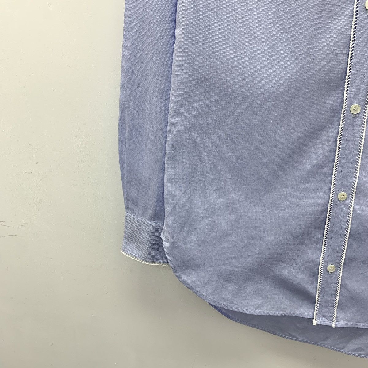 Burberry Burberry Blue Cotton Collared Long Sleeve Shirt K26WX Size S / US 4 / IT 40 - 4 Thumbnail