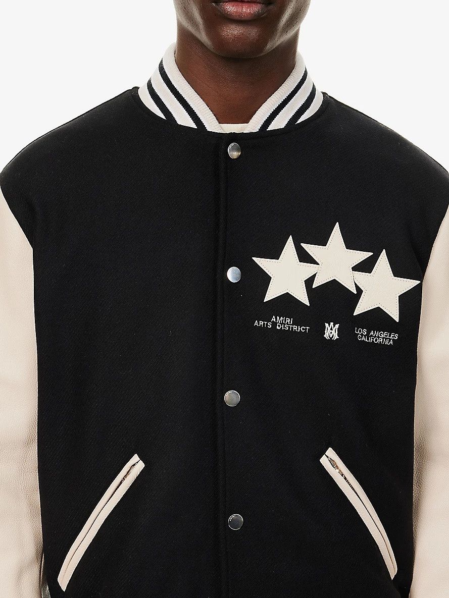 Amiri o1orln1025 Stars Wool Blend Jacket in White/Black Size US L / EU 52-54 / 3 - 5 Thumbnail