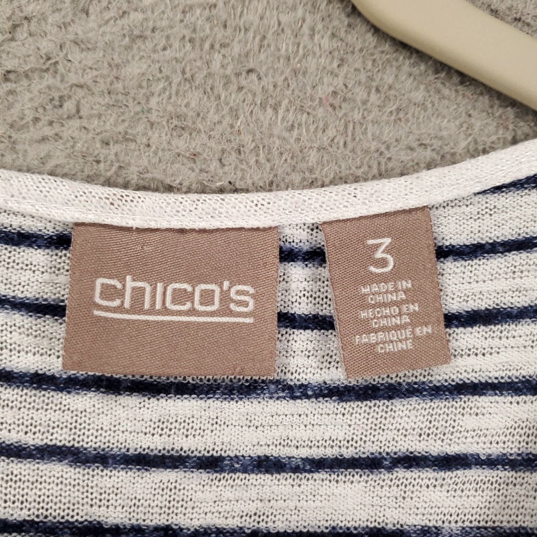 Vintage Chicos Top XL Womens White Black Striped Lightweight Knit Breathable Size XL / US 12-14 / IT 48-50 - 5 Thumbnail