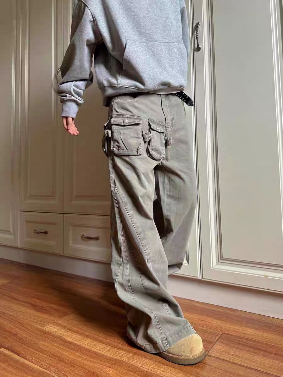 Jean Multi-pocket Workwear Wide-Leg Jeans Size US 34 / EU 50 - 4 Thumbnail