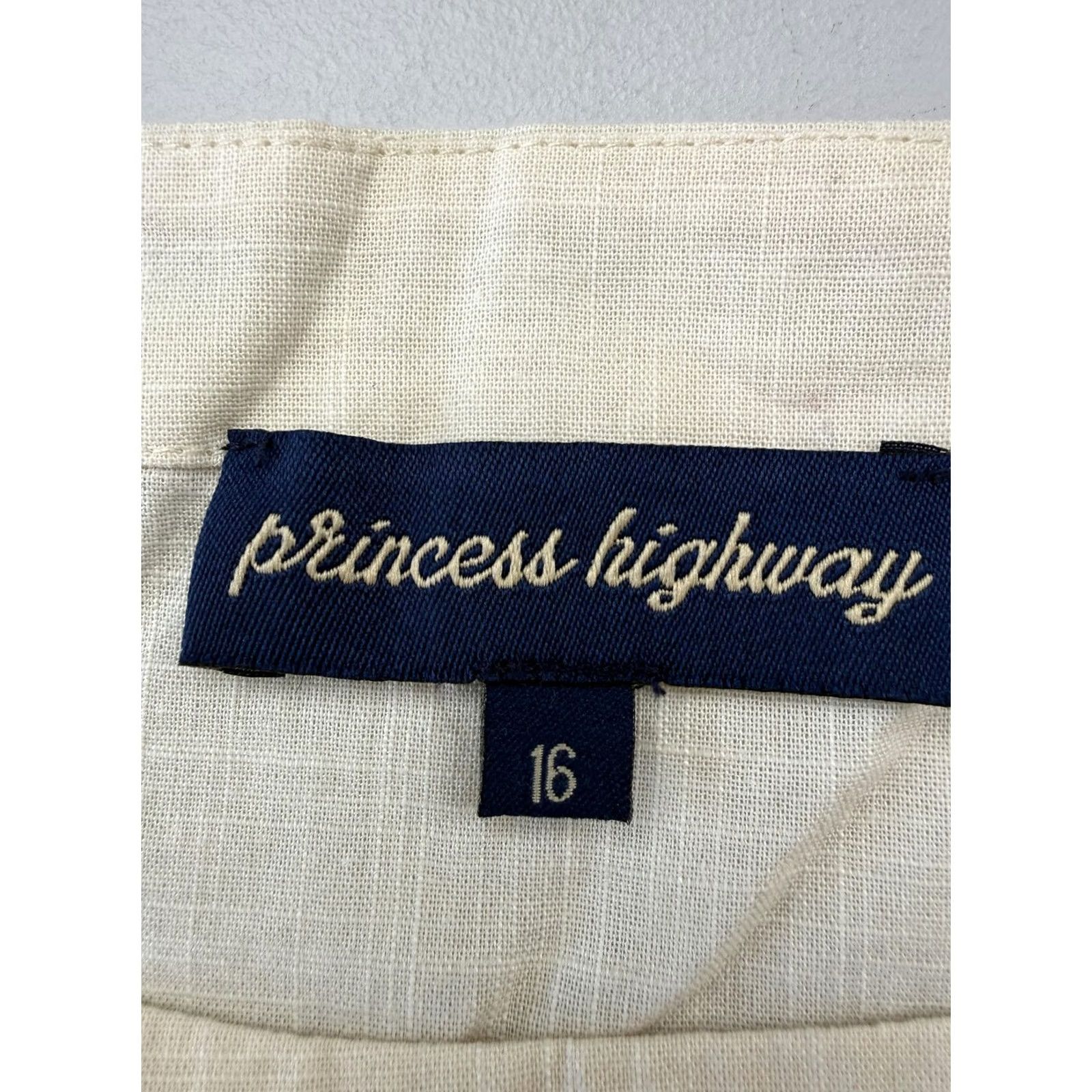 Vintage VINTAGE Princess Highway Blouse Womens 16 Beige Scoop Neck Embroidered Floral Top Size XXL / US 16-18 / IT 52-54 - 3 Thumbnail