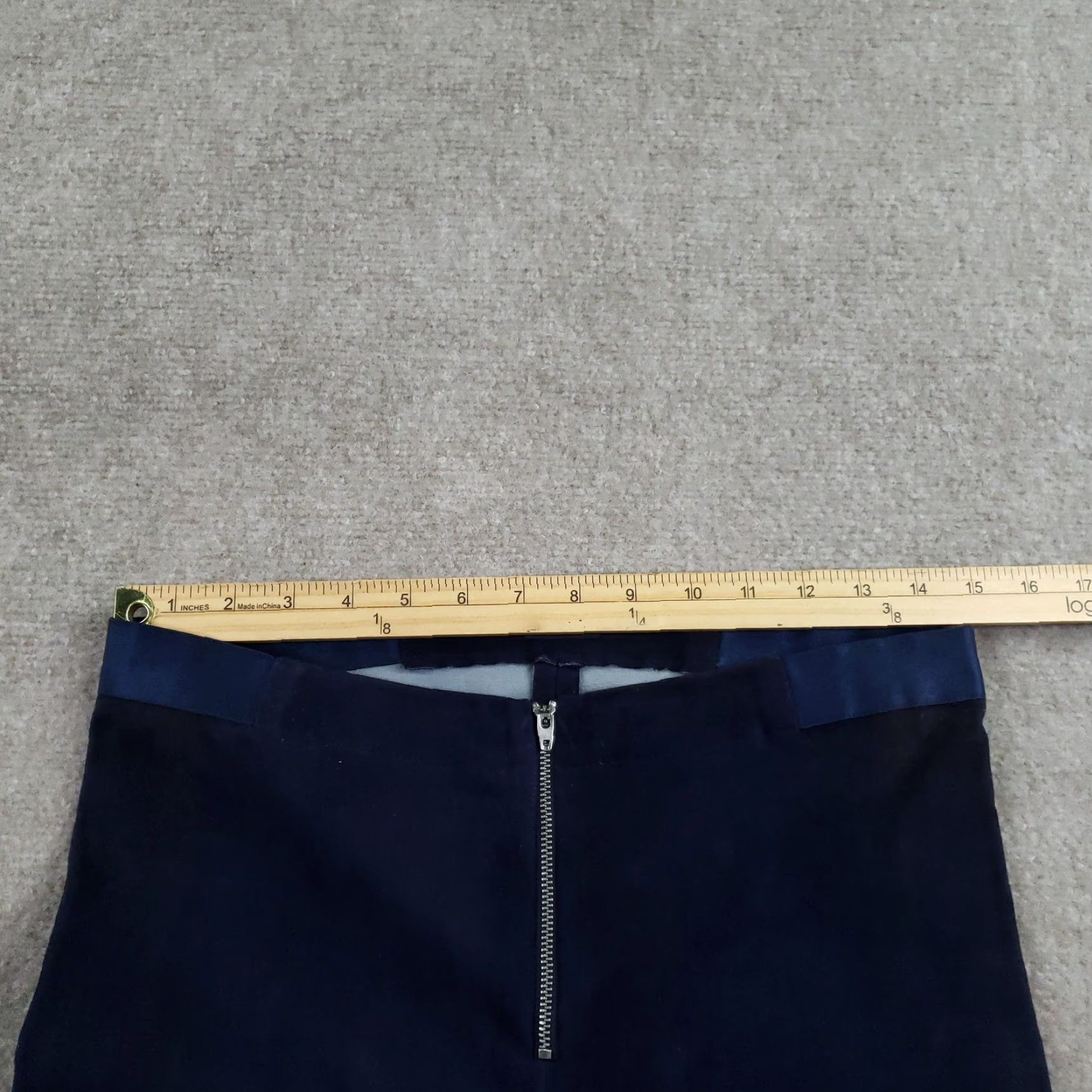 Alice + Olivia VINTAGE Alice + Olivia Base Pants Womens Size 12 Blue Zip Lamb Leather Skinny Ankle Size 34" / US 12 / IT 48 - 6 Thumbnail