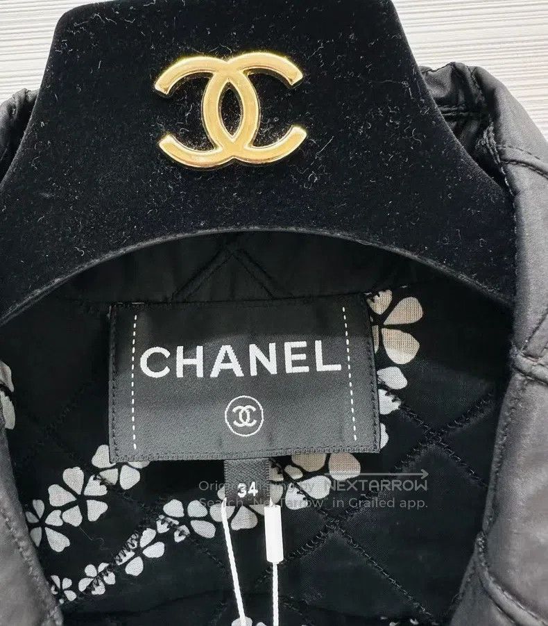 Chanel Chanel 25M black silk diamond plaid lapel long-sleeved jac Size XXS / US 00 / IT 34 - 4 Thumbnail