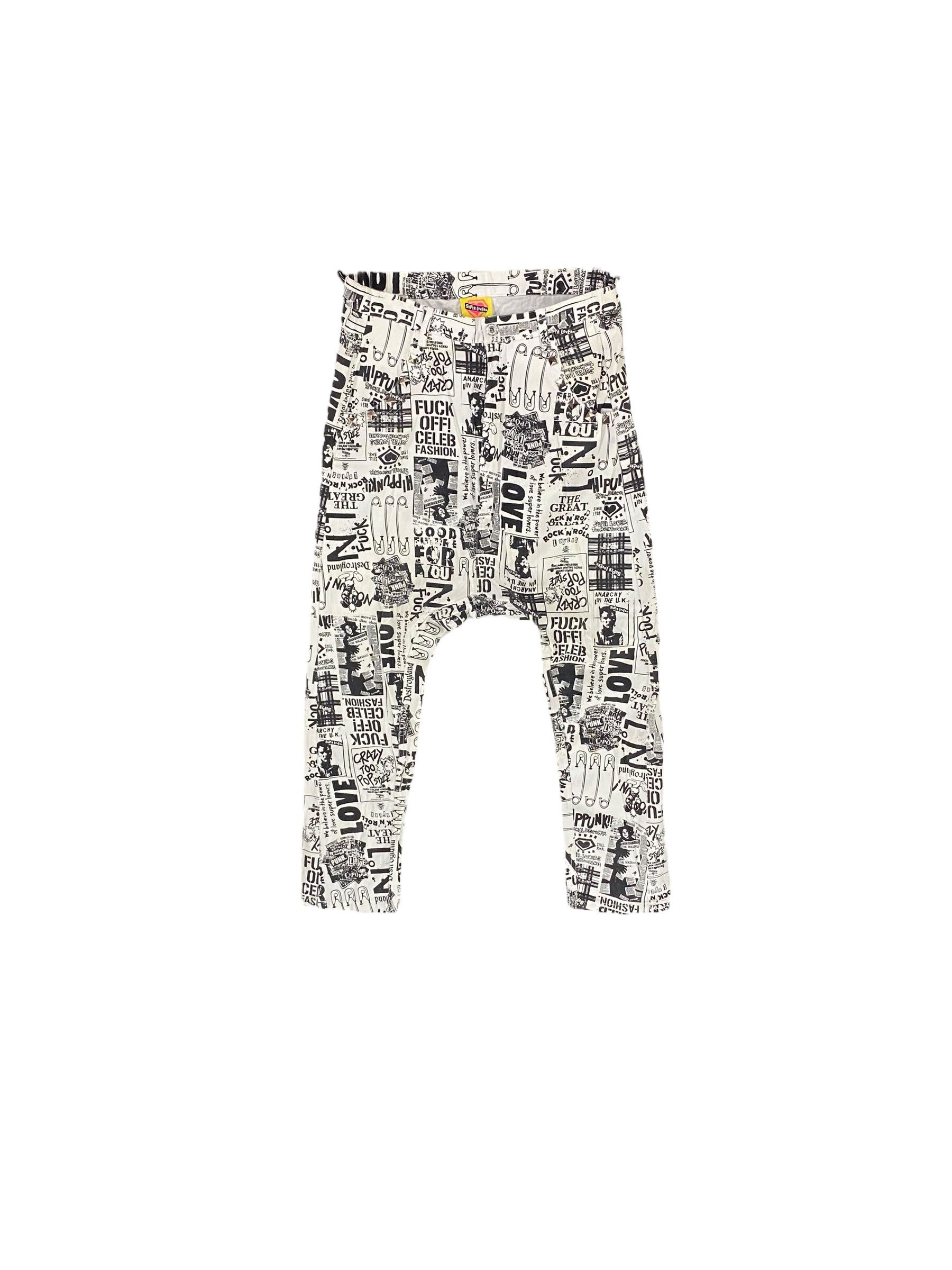 Designer × Hysteric Glamour × Japanese Brand Superlovers spike allover print punk drop crotch pant Size US 30 / EU 46 - 1 Thumbnail