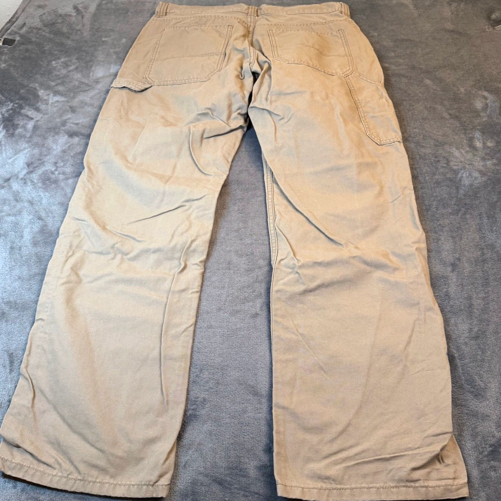 The Mountain Blue Mountain Carpenter Pants Mens 34x32 Tan Canvas Utility Work Straight Fit Size US 34 / EU 50 - 4 Thumbnail