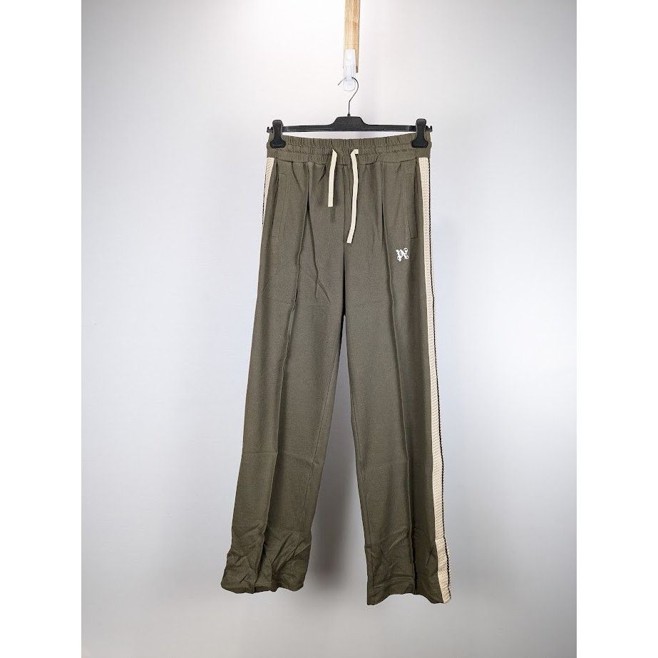 Palm Angels o1rshd1 Monogram Piquet Track Pant in Brown Off White Size US 34 / EU 50 - 1 Thumbnail