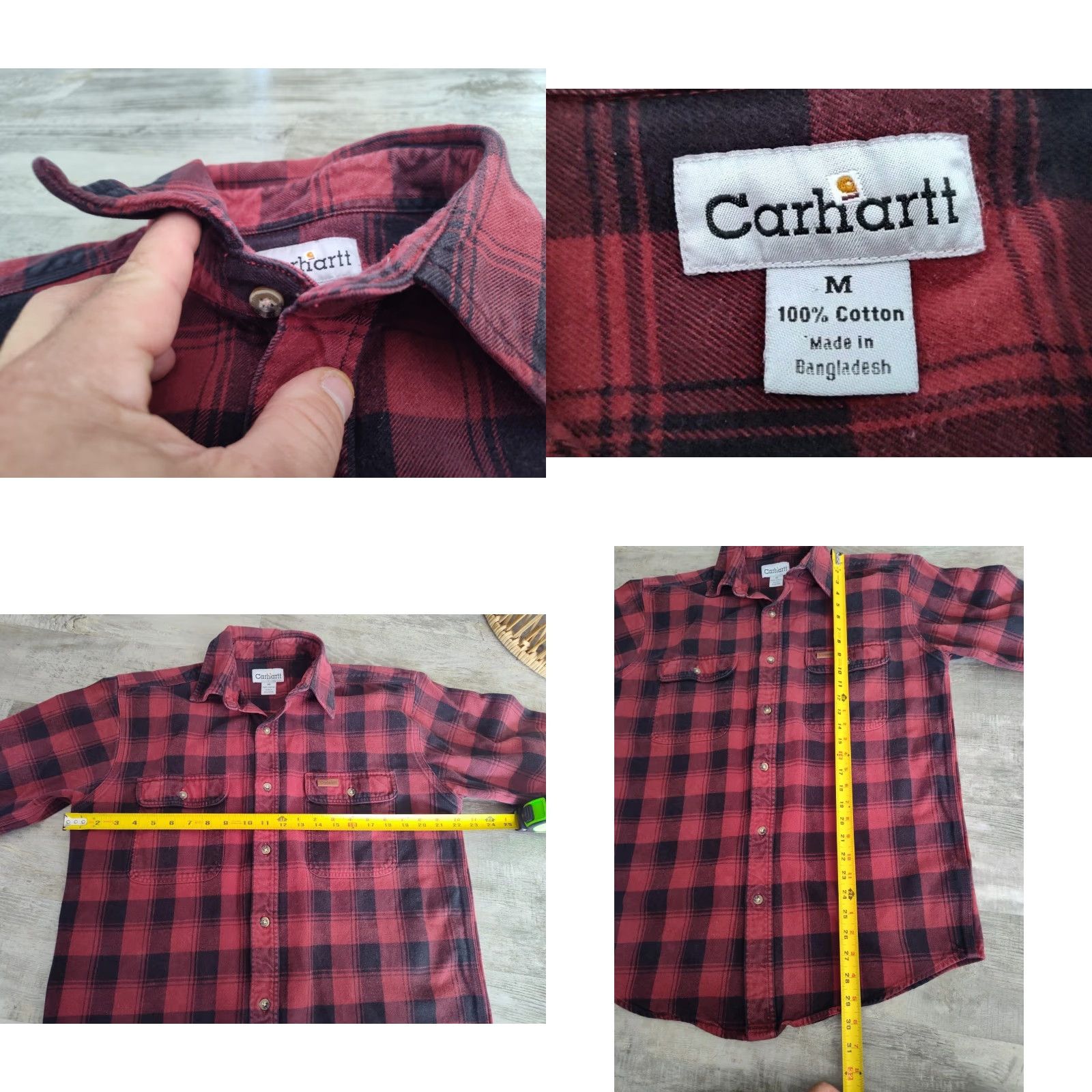 Carhartt Carhartt Shirt Adult M Red Plaid Flannel Heavyweight Long Sleeve Workwear Outdoor Mens Size US M / EU 48-50 / 2 - 8 Thumbnail