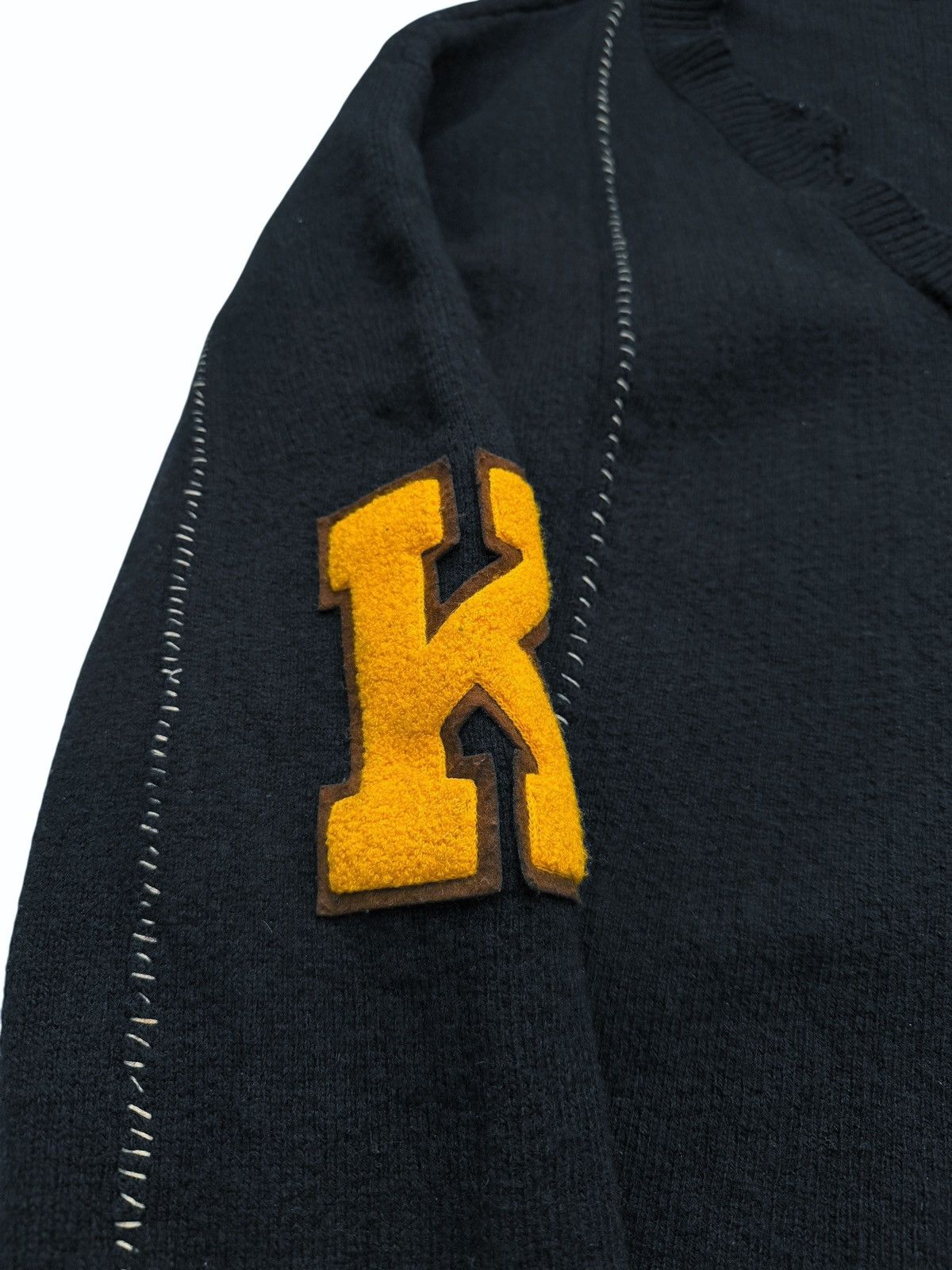 Raf Simons GRAIL 2016 Oversized Navy Varsity Distressed Sweater Size US XXL / EU 58 / 5 - 7 Thumbnail