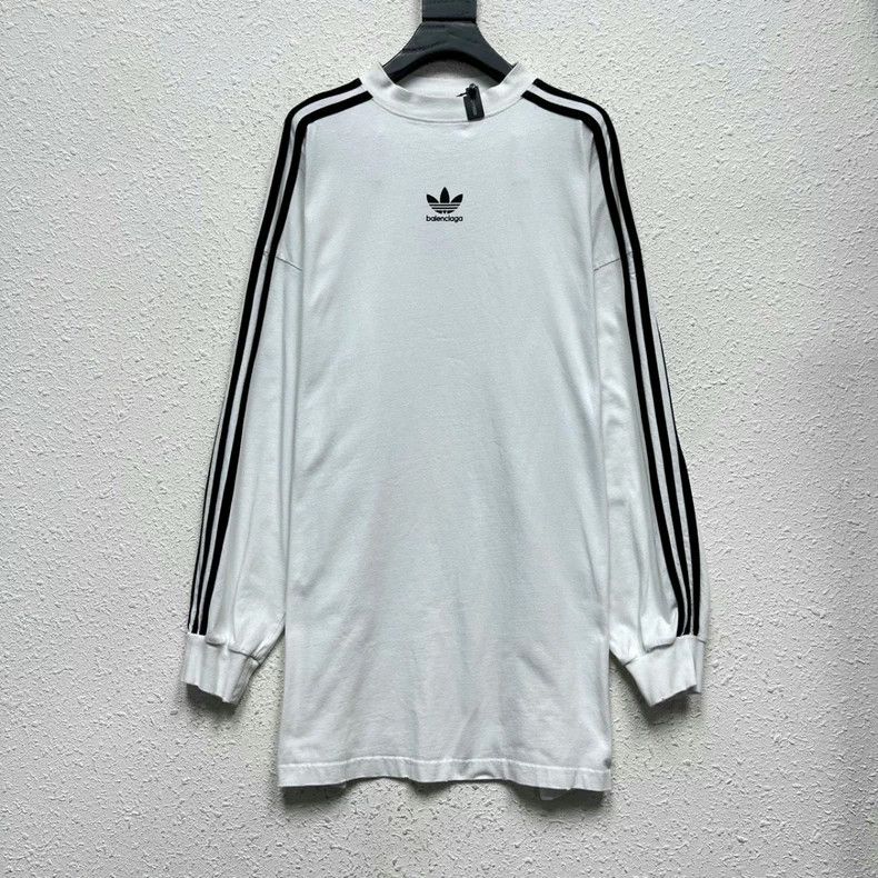 Balenciaga Adidas Balenciaga Striped Distressed Sweatshirt - dmc Size US M / EU 48-50 / 2 - 1 Thumbnail