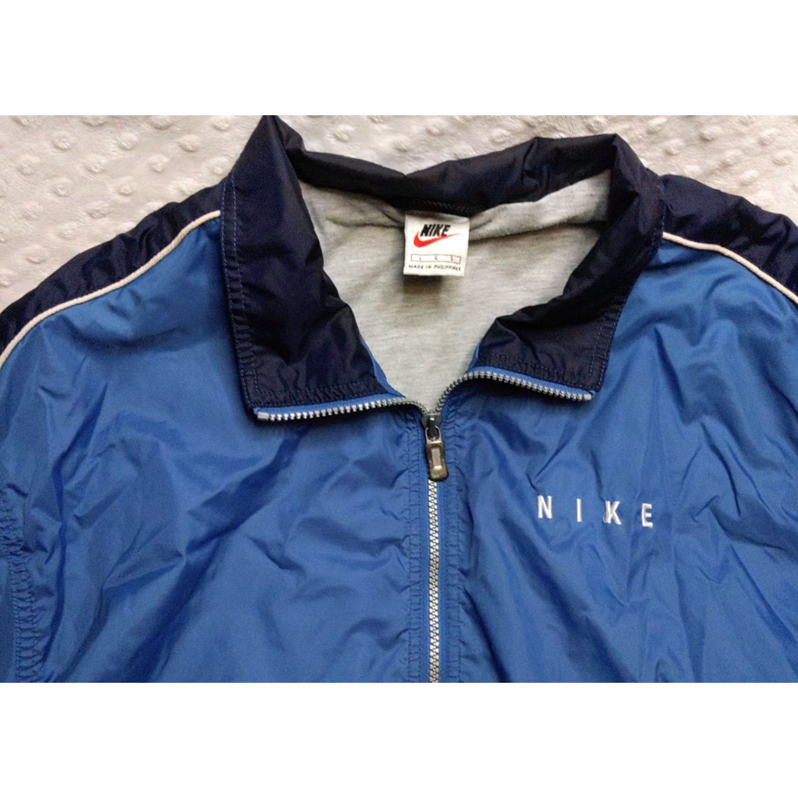 Nike Nike Windbreaker Jacket Mens Regular Large Blue 90s Vintage Logo Zipper Pockets Lightweight Full Zip Sports Retro Size US L / EU 52-54 / 3 - 4 Thumbnail