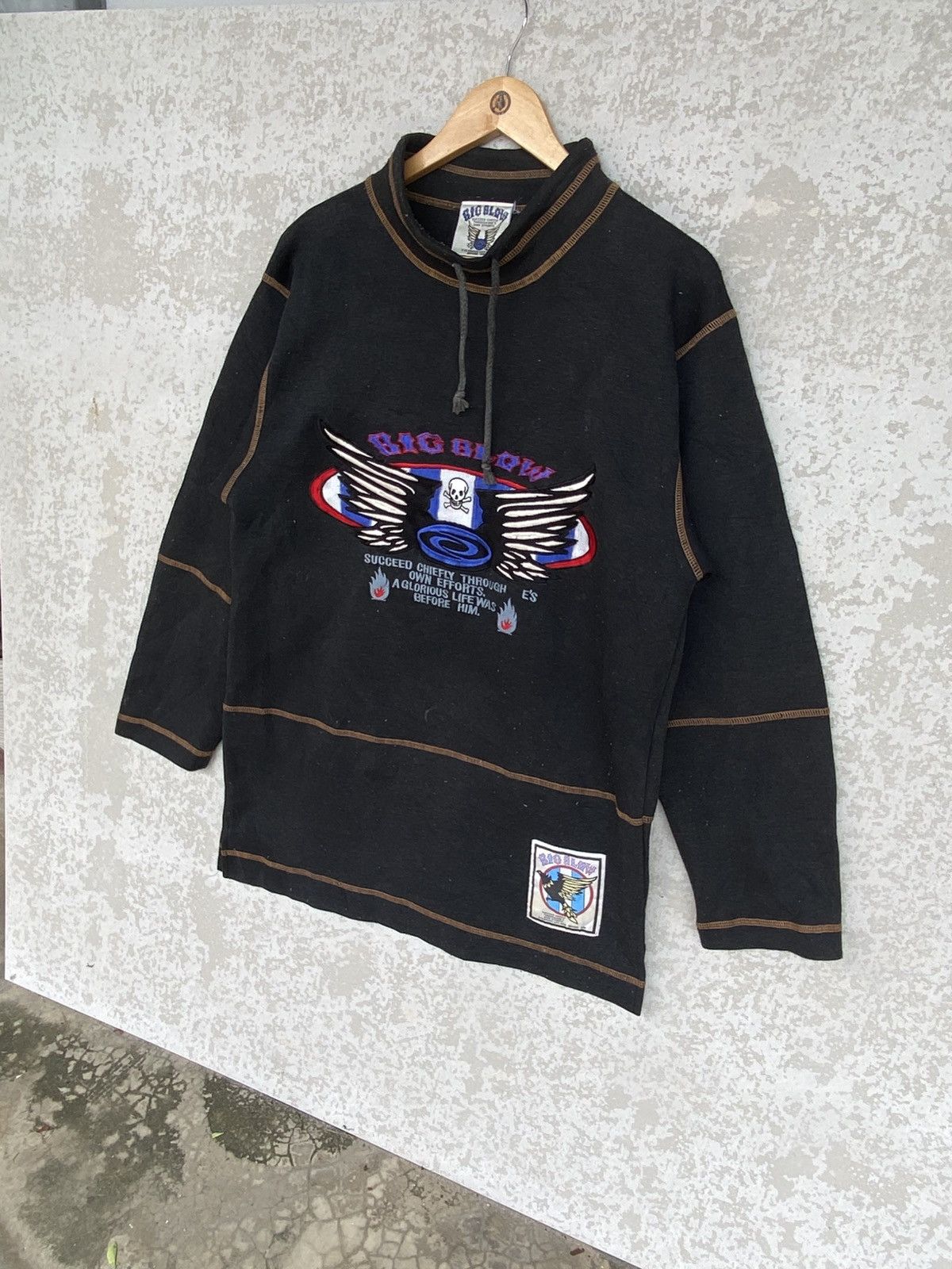 Other Vintage Big Blow Big Embroidered Printed Sweatshirt Black Size US M / EU 48-50 / 2 - 2 Thumbnail