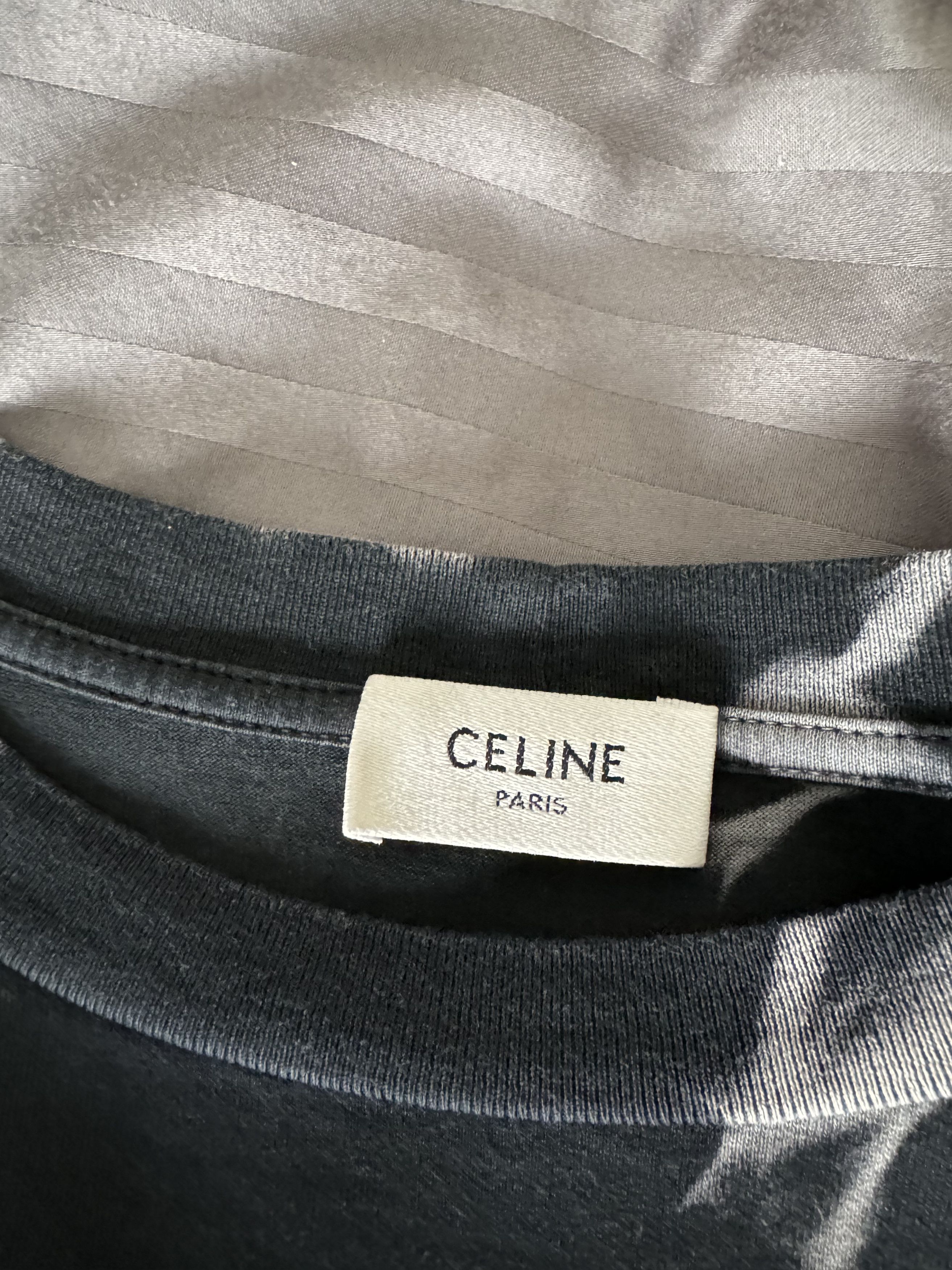 Celine Celine Tie-Dyed Logo-Print Cotton-Jersey T-Shirt Size US M / EU 48-50 / 2 - 3 Thumbnail