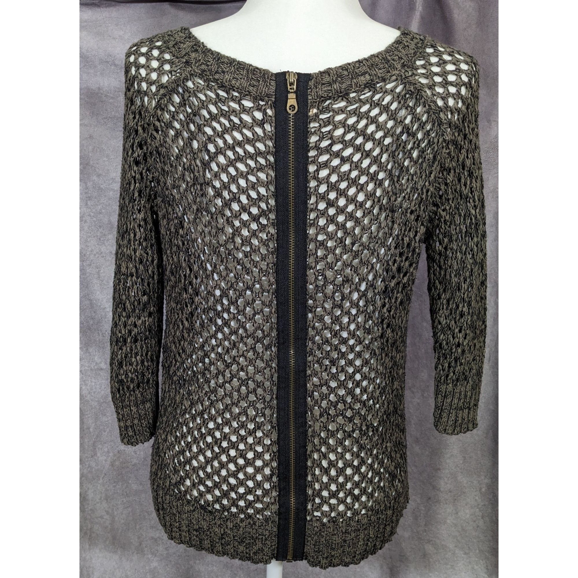 Other Trendy Grunge Mesh Zipper Accent Sheer Sweater Size M / US 6-8 / IT 42-44 - 6 Thumbnail