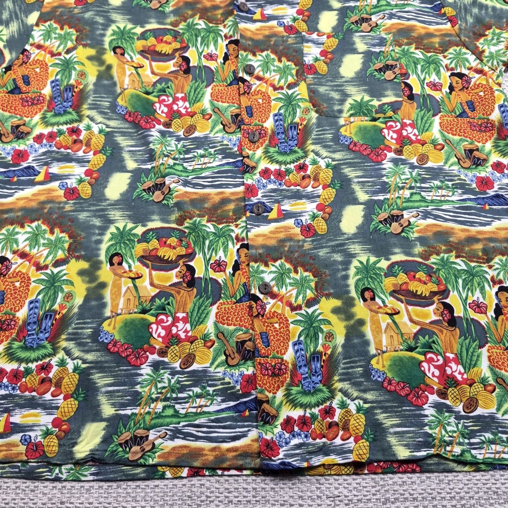 ALOHAS Ocean Current Hawaiian Shirt Mens XL Multicolor Aloha Short Sleeve Button Front Shirt Size US XL / EU 56 / 4 - 4 Thumbnail