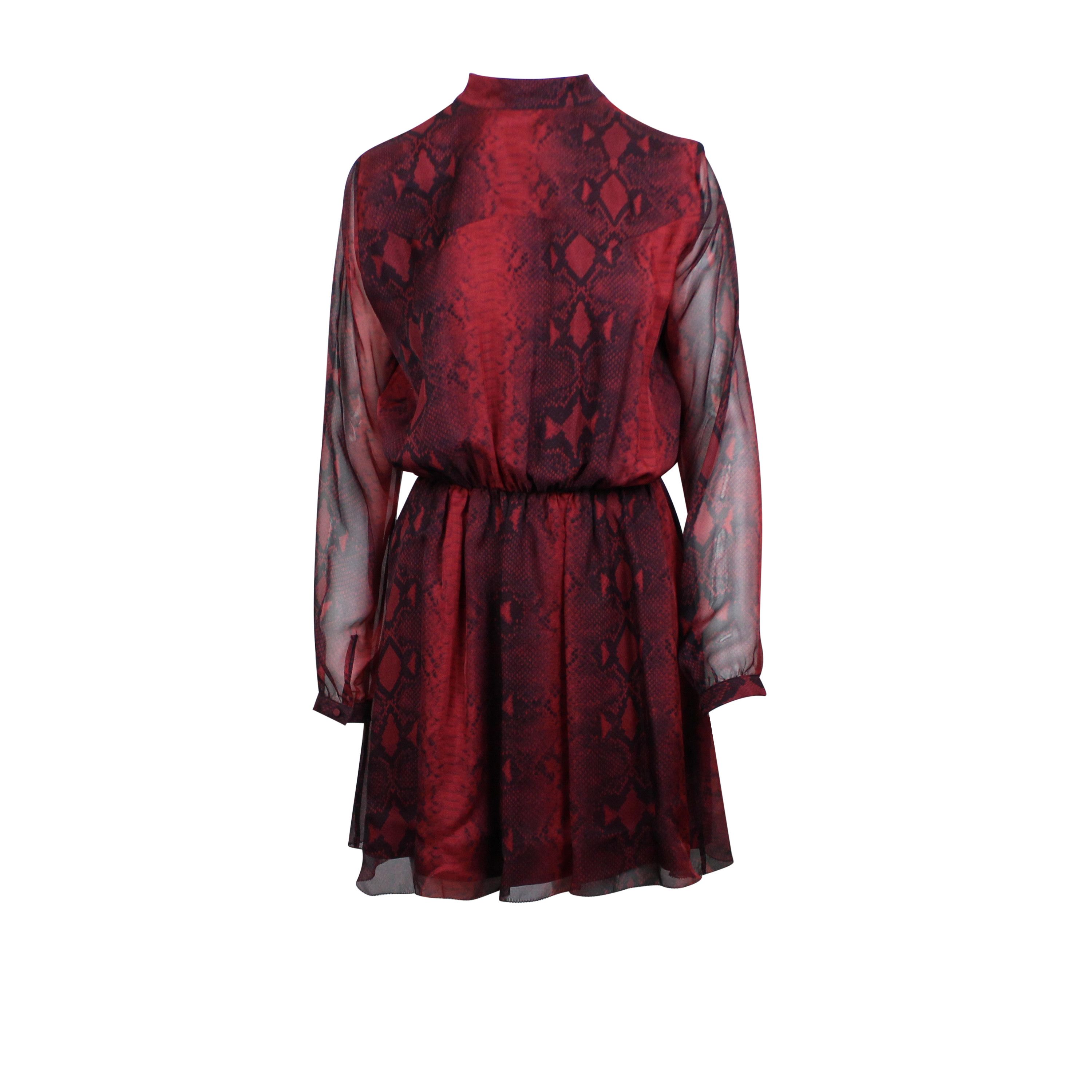image of Amiri Red Snakeskin Silk Dress Size 44, Women's