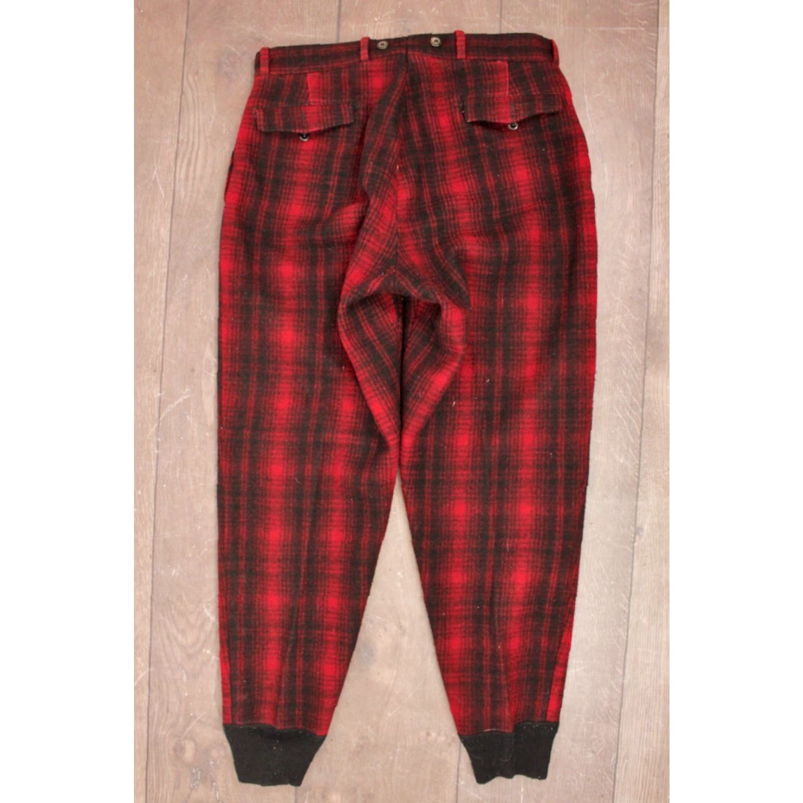 Vintage VINTAGE Woolrich Pants Mens 1950s Wool 36x32 Gray Red Black 50s Hunting Slim Fit Size 36 Mens Size US 36 / EU 52 - 3 Thumbnail