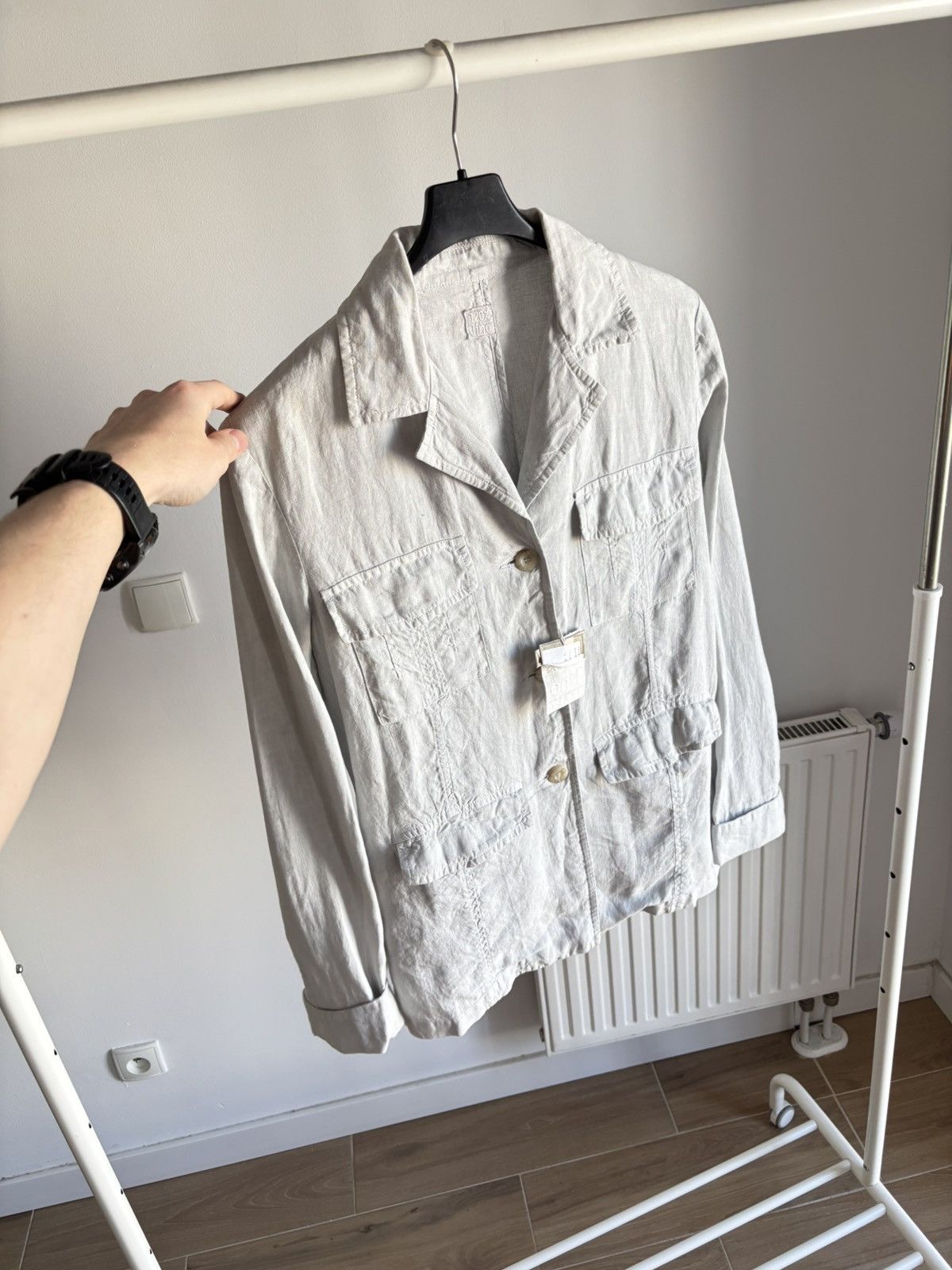 120% Lino 120% Lino Womens Grey Blazer 100% Linen New With Tags Size M / US 6-8 / IT 42-44 - 3 Thumbnail