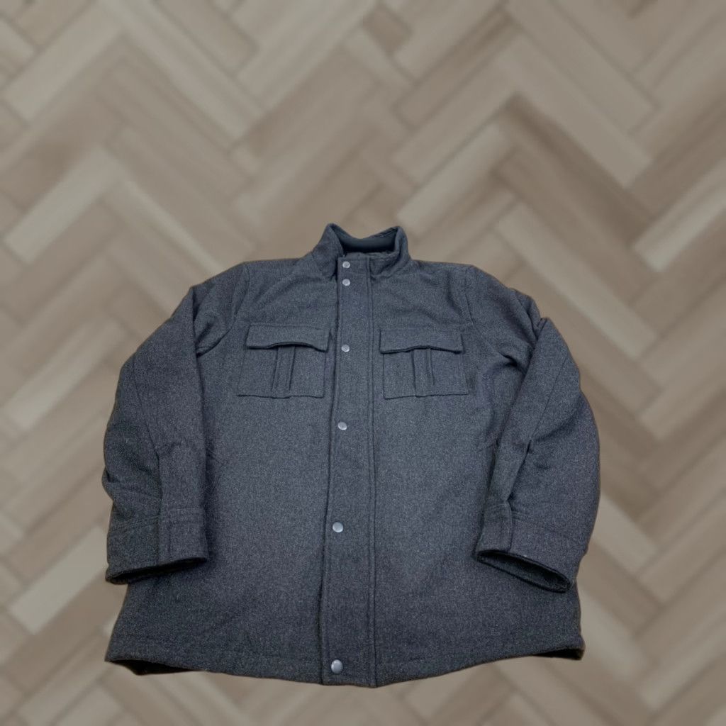 Apt. 9 Apt 9 Jacket Mens M Wool Blend Zip Button Pockets Lined Casual Dark Gray/Gray Winter Fall Spring Regular Tested Size US M / EU 48-50 / 2 - 1 Thumbnail