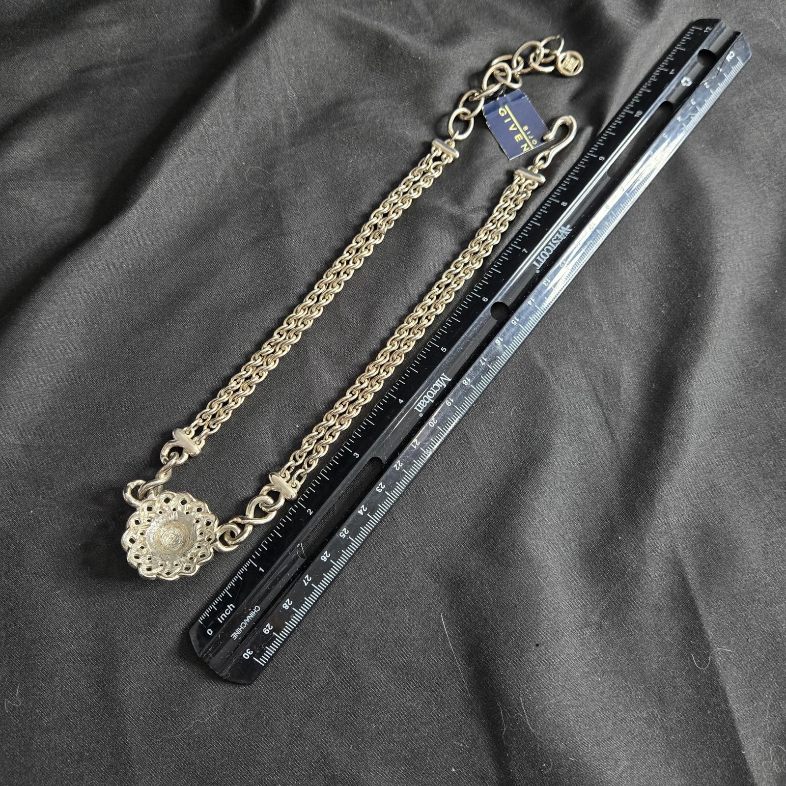 Givenchy Givenchy Necklace Silver Tone Multi Chain Medallion Vintage Size ONE SIZE - 7 Thumbnail