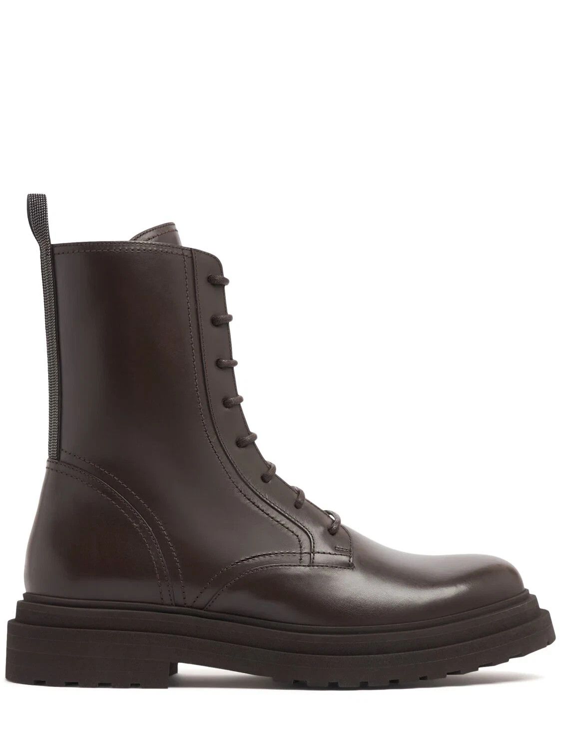 BRUNELLO CUCINELLI New $1950 Dk Brown Lthr Boots