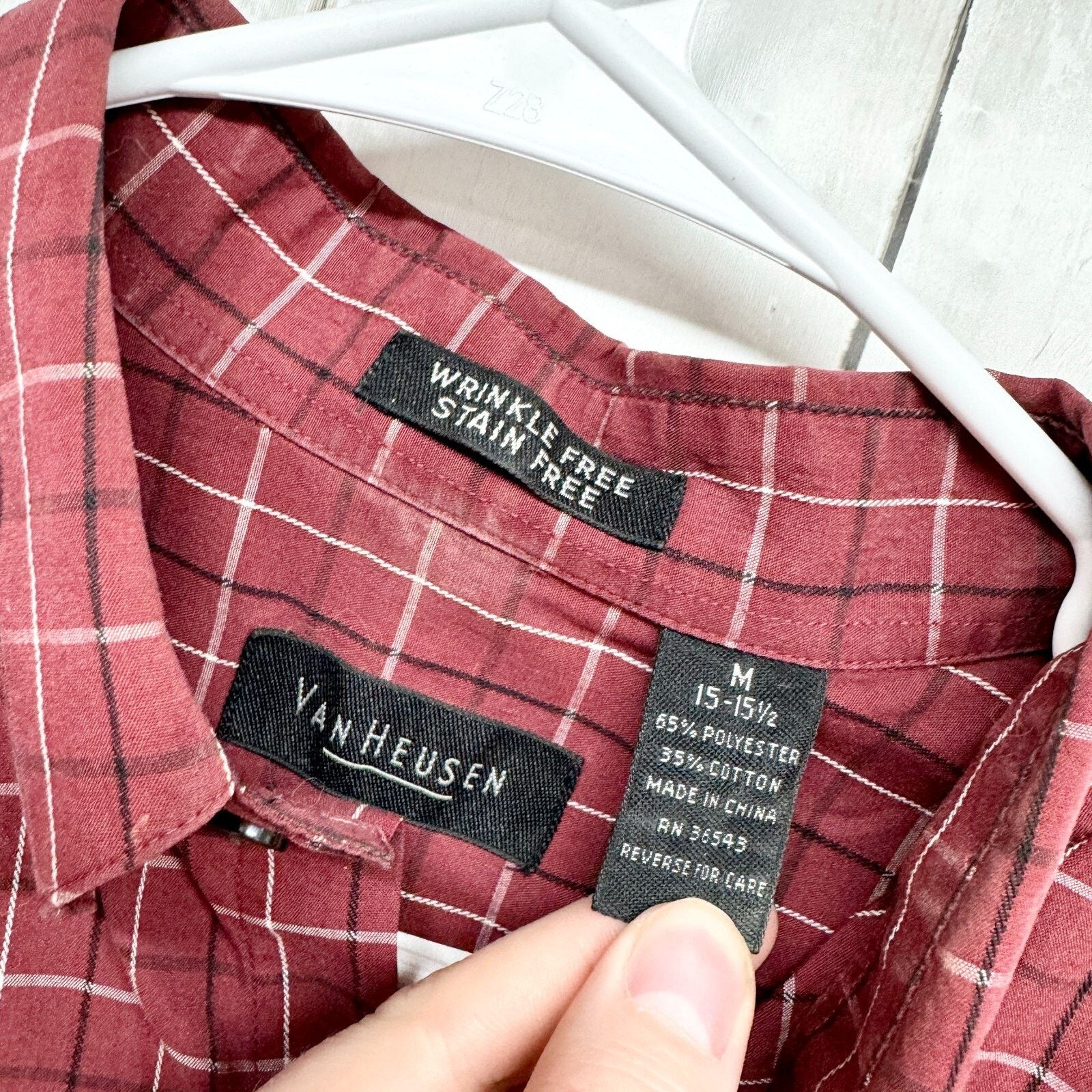 Van Heusen Van Heusen Shirt Men M 15-15.5 Button Down Plaid Long Sleeve Size US M / EU 48-50 / 2 - 2 Thumbnail
