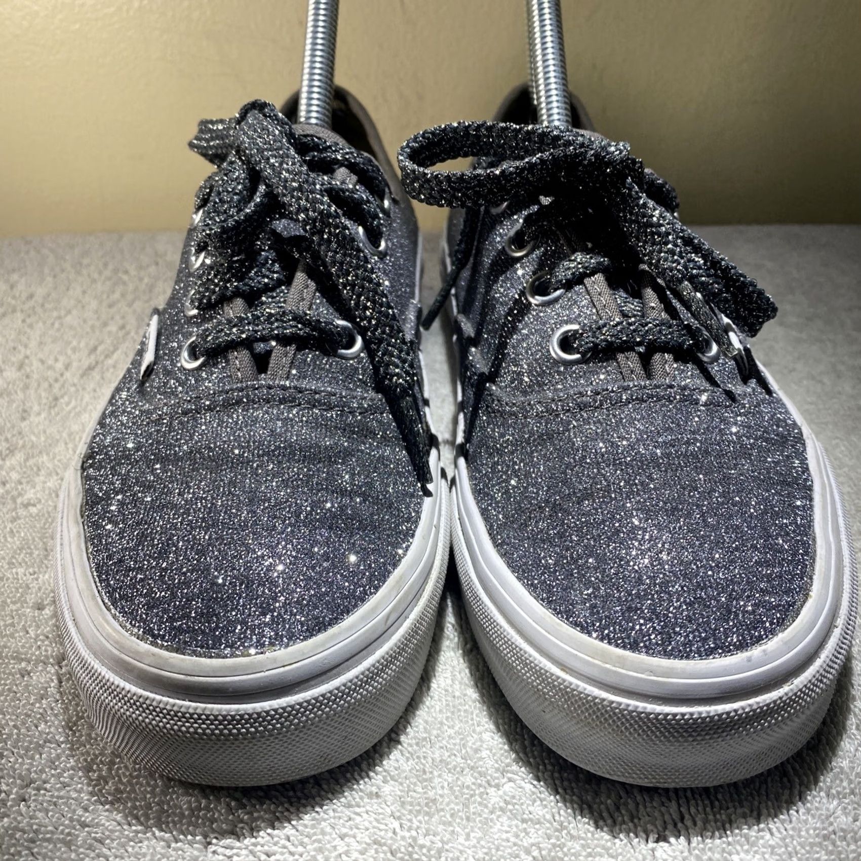 Vintage Grays Women Flat Sneaker Van Glitter Sliver Gray Size 7 Ladies 7 US Gray Size US 7 / IT 37 - 2 Thumbnail