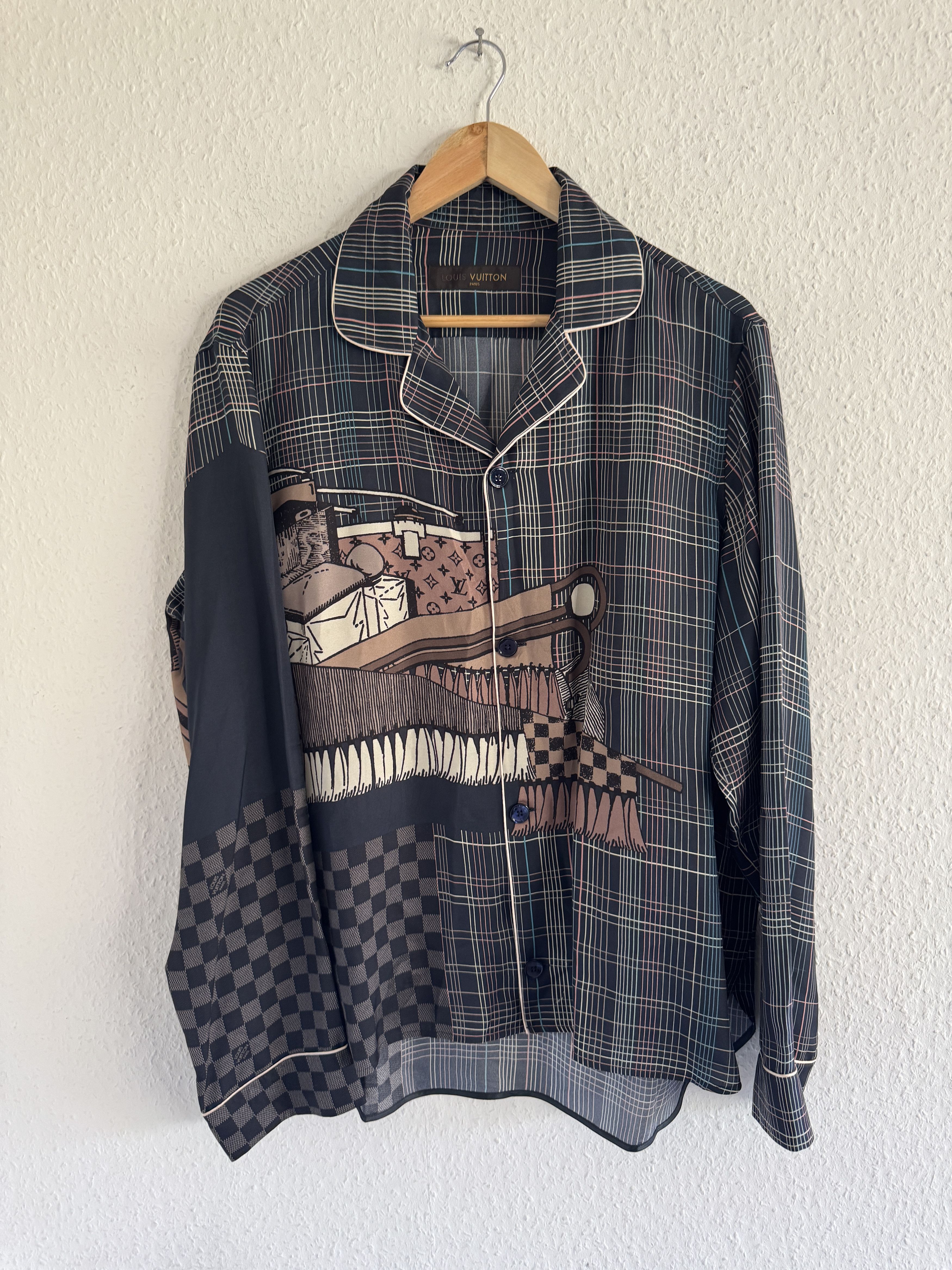 Louis Vuitton Prêt-à-Partir Silk Pyjama Shirt Size US L / EU 52-54 / 3 - 1 Thumbnail