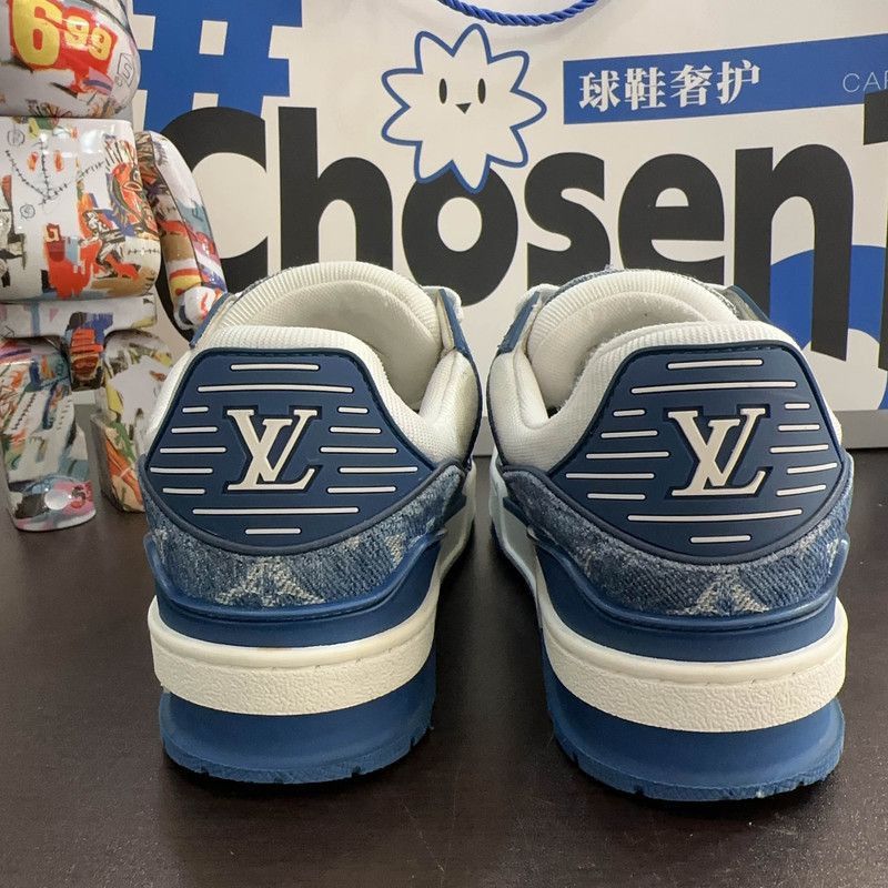 Louis Vuitton Louis Vuitton Denim Low-Top Trainer Sneakers -2508 Size US 5 / EU 37 - 1 Thumbnail