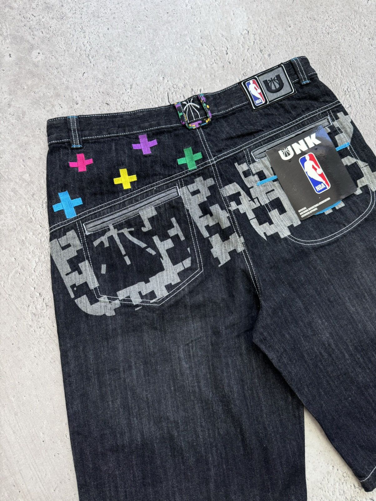 JNCO × NBA VINTAGE Y2K ARCHIVE SK8 BAGGY JNCO STYLE RAP SHORTS PANTS Size US 36 / EU 52 - 6 Thumbnail