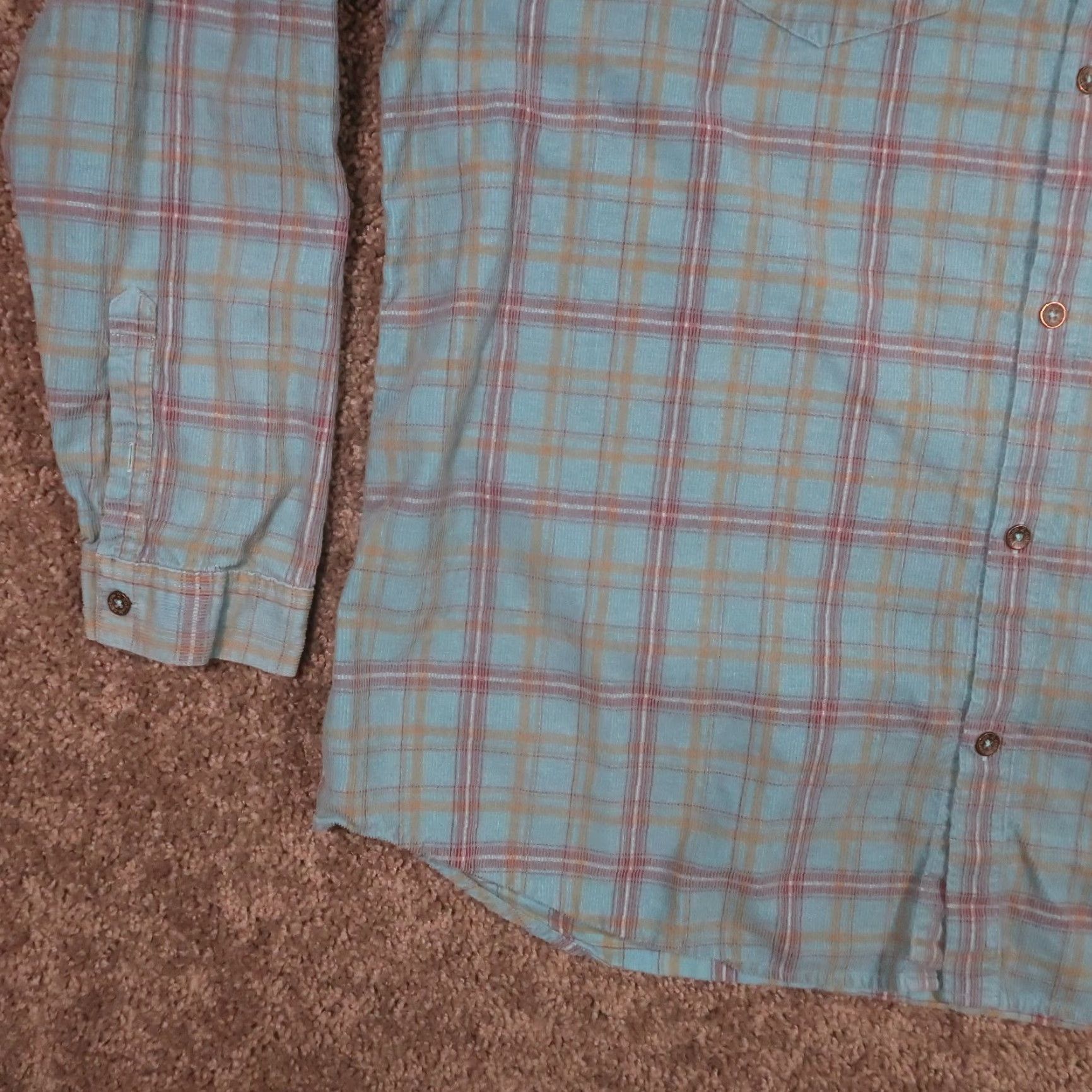 Carbon2Cobalt VINTAGE Carbon 2 Cobalt Corduroy Shirt Mens 2XL Button Front Teal Aztec EUC Size US XXL / EU 58 / 5 - 5 Thumbnail