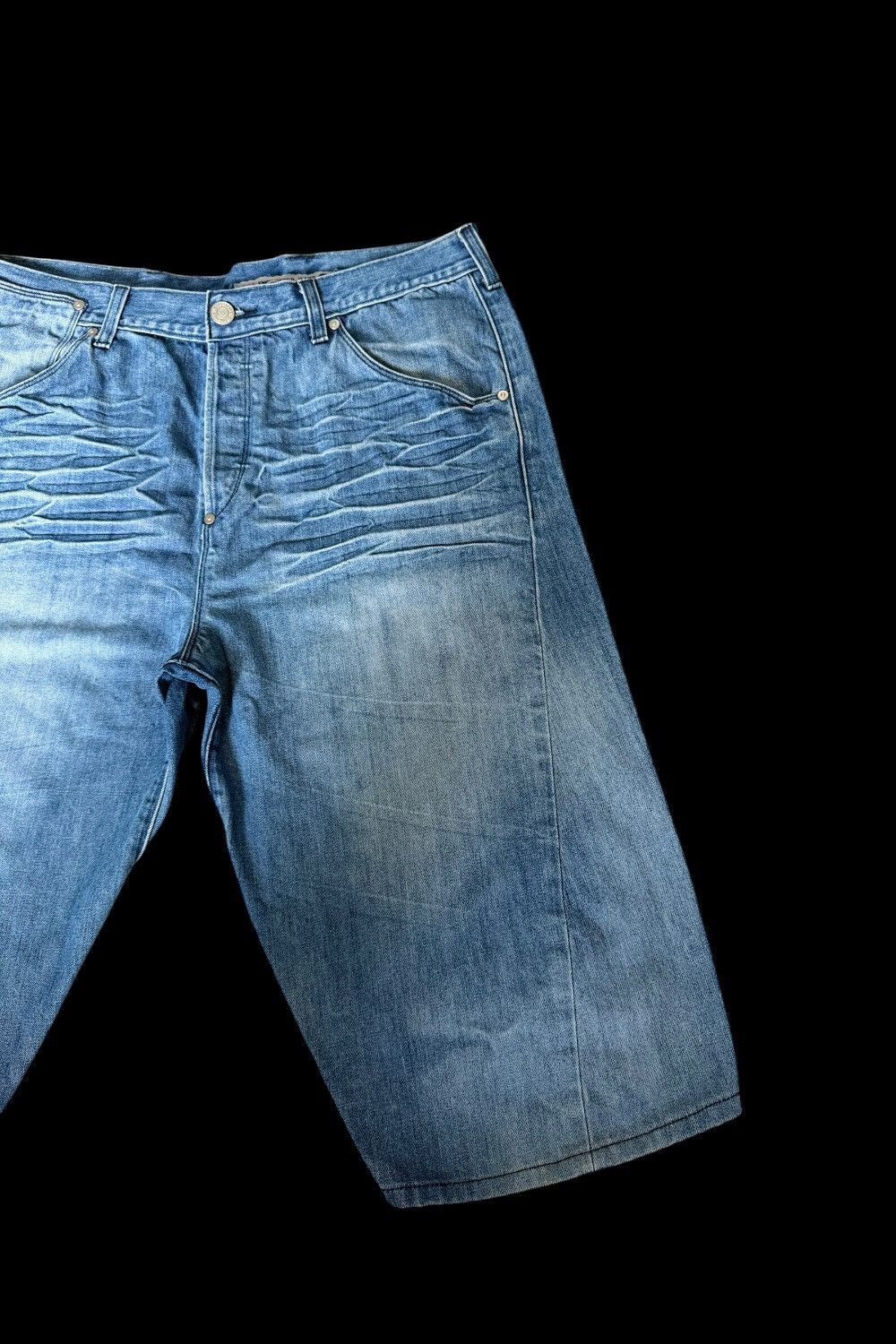 Levi's LEVI’S ENGINEERED JEANS 2009 BUCKLE CINCH BACK DENIM SHORTS Size US 38 / EU 54 - 10 Thumbnail