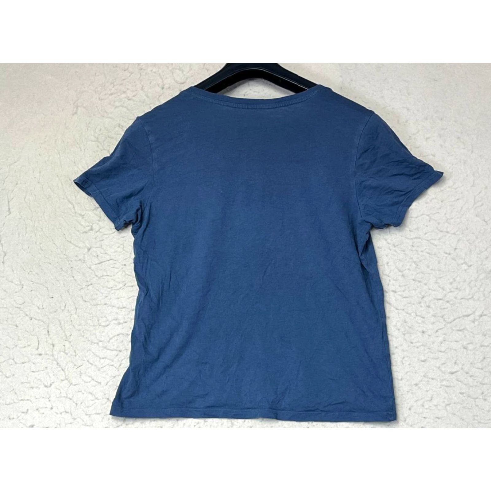 Vintage Pact Shirt Womens S Blue V Neck Short Sleeve Organic Cotton Stretch T-Shirt Casual Womens Size S / US 4 / IT 40 - 2 Thumbnail