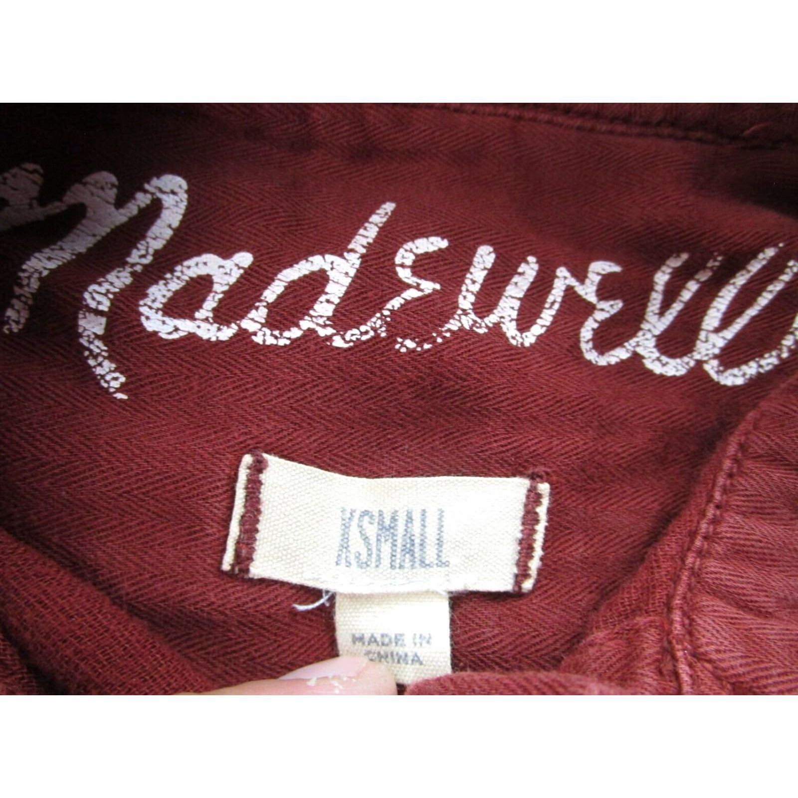 Madewell VINTAGE Madewell Shirt Womens XS Red Orange Shacket Boho Western Indie Herringbone Size XS / US 0-2 / IT 36-38 - 4 Thumbnail