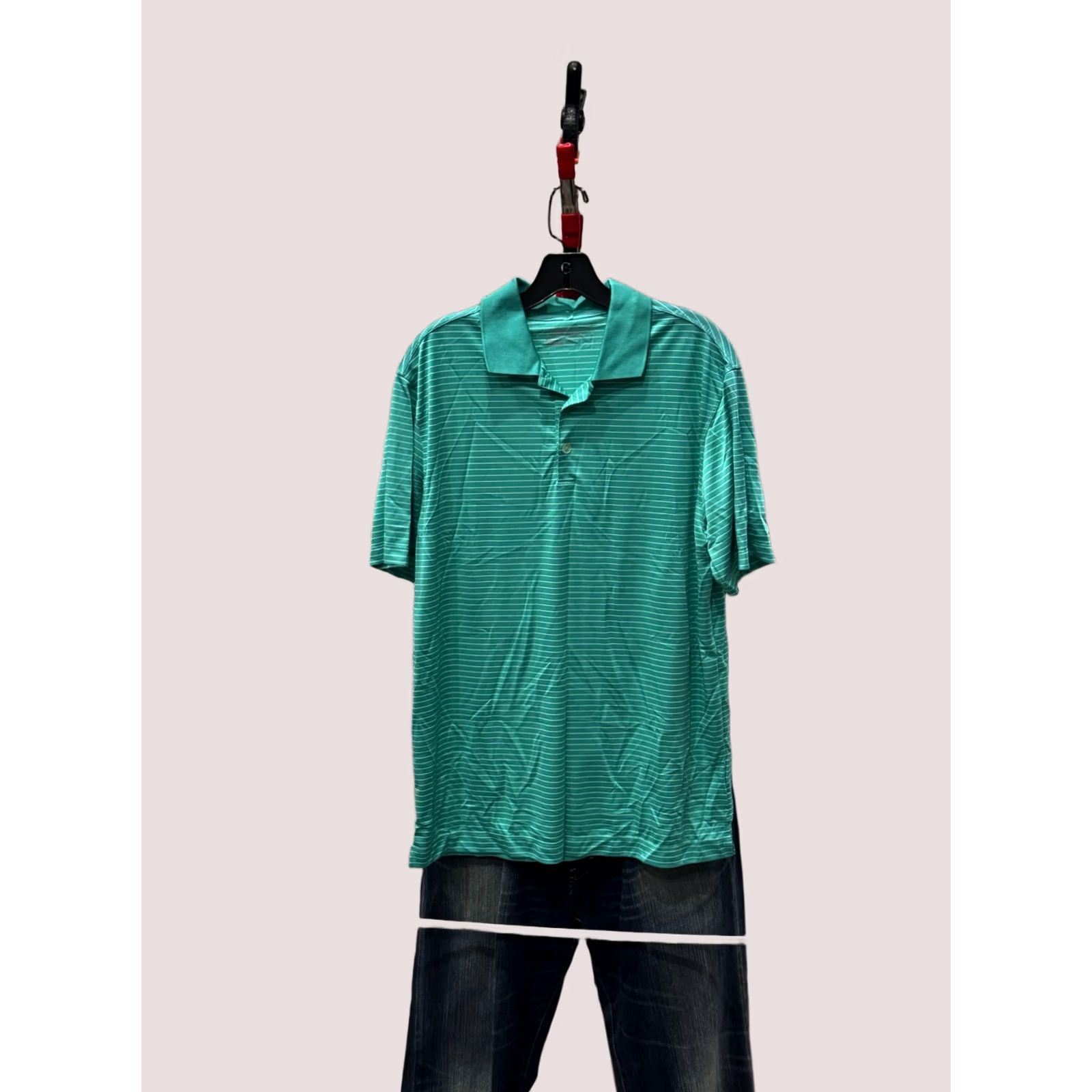 Nike Nike Golf Polo Shirt M Sea Green Stripe Short Sleeve Mens Medium Polo Shirt Size US M / EU 48-50 / 2 - 1 Thumbnail