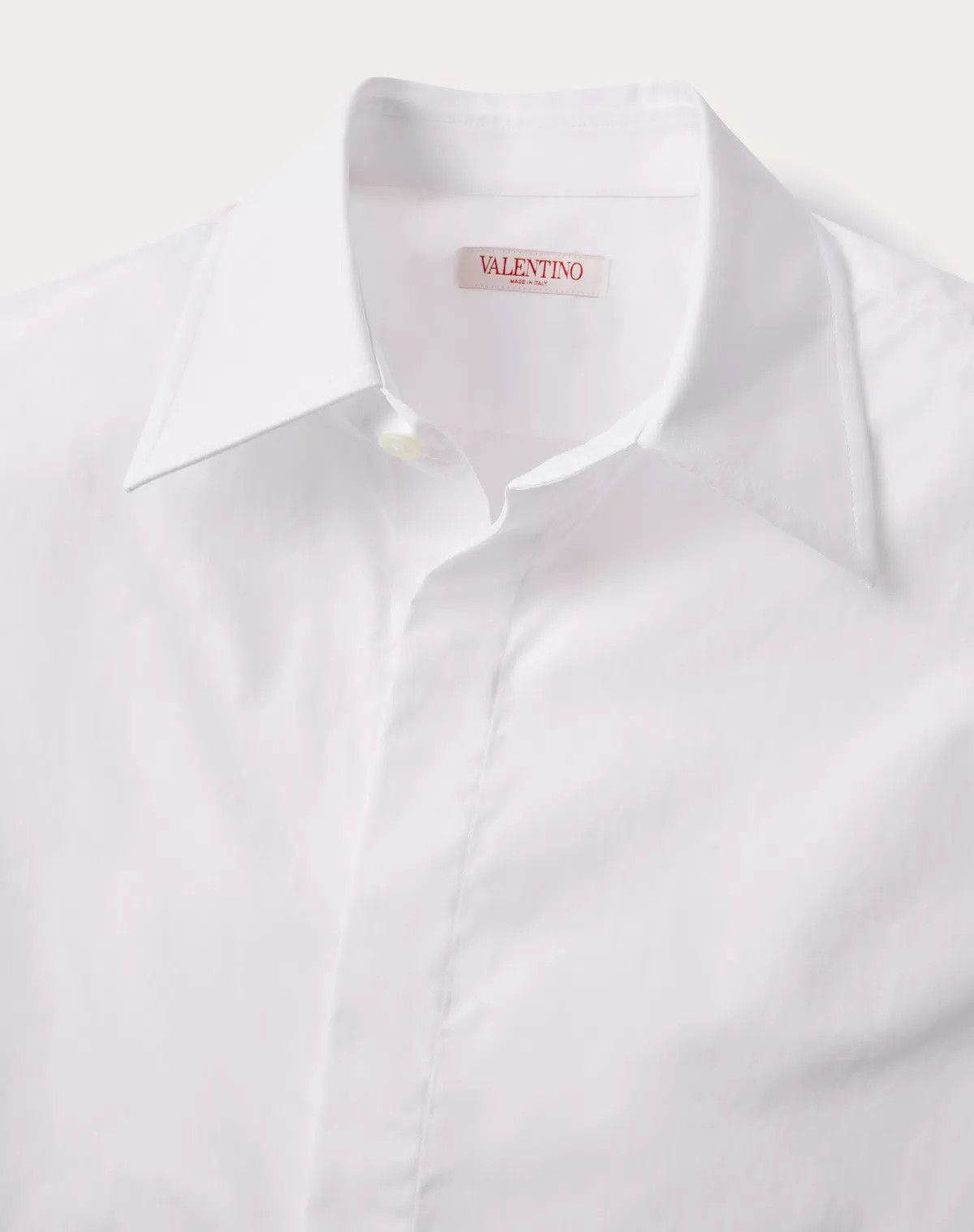 Valentino oc11z0725 Heavy Cotton Poplin Long Sleeve Shirt in White Size US M / EU 48-50 / 2 - 7 Thumbnail