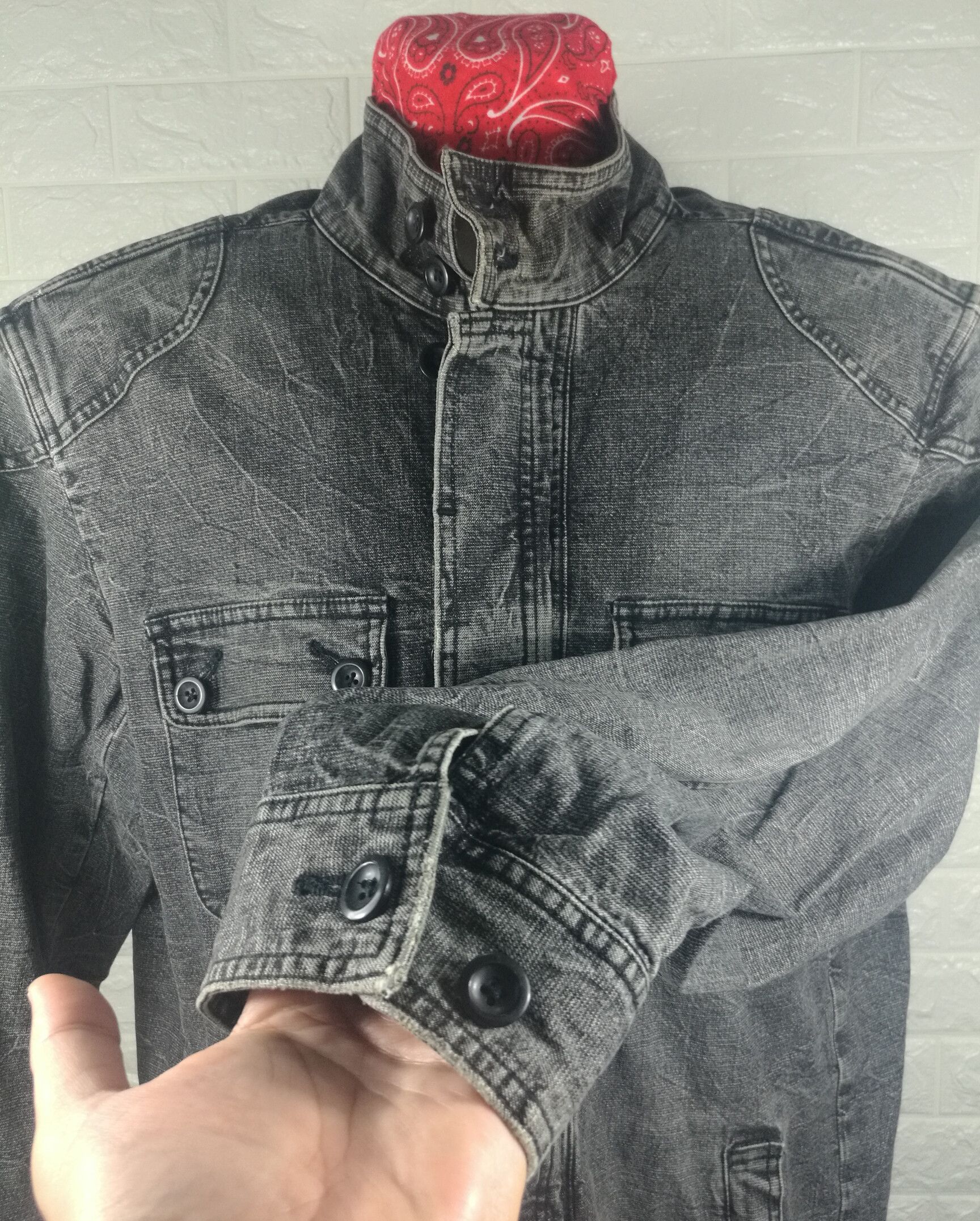 Japanese Brand Vintage Japanese Brand Royal Harex Faded Black Denim Jacket Size US L / EU 52-54 / 3 - 5 Thumbnail