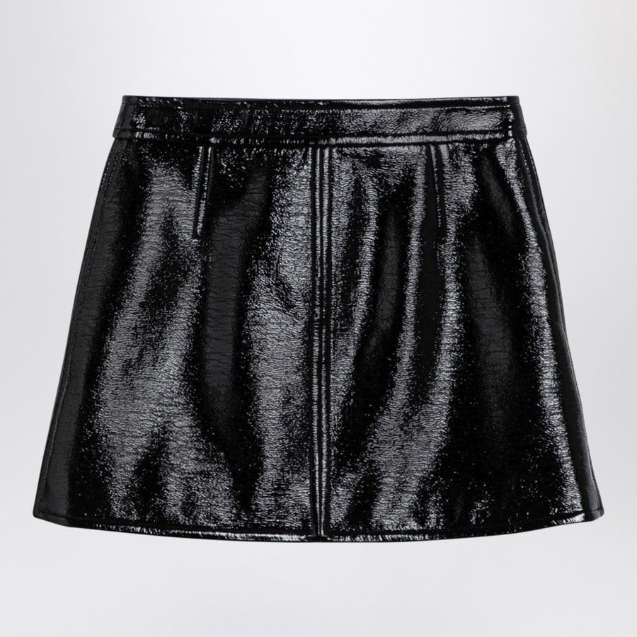 Courreges o1d2blof0824 Vinyl Reedition Mini Skirt in Black Size 27" / US 4 / IT 40 - 2 Thumbnail