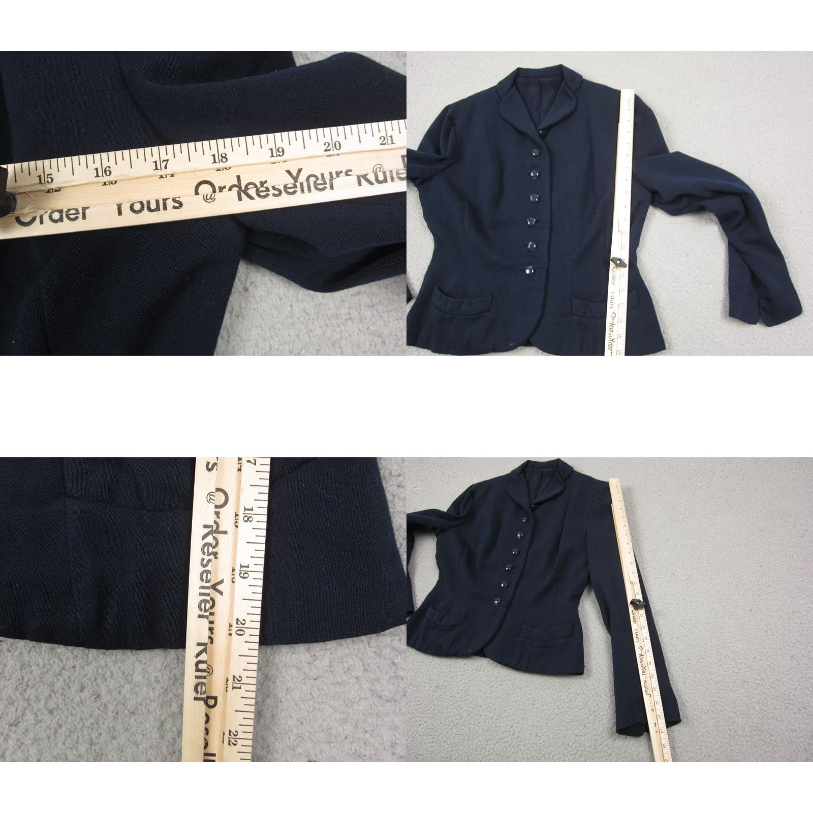 Vintage Miron Aristo Gabardine Blazer Women S Blue Wool 30s 40s Vintage Jacket Blazer Cotton? (Note: No new words added) Size S / US 4 / IT 40 - 8 Thumbnail