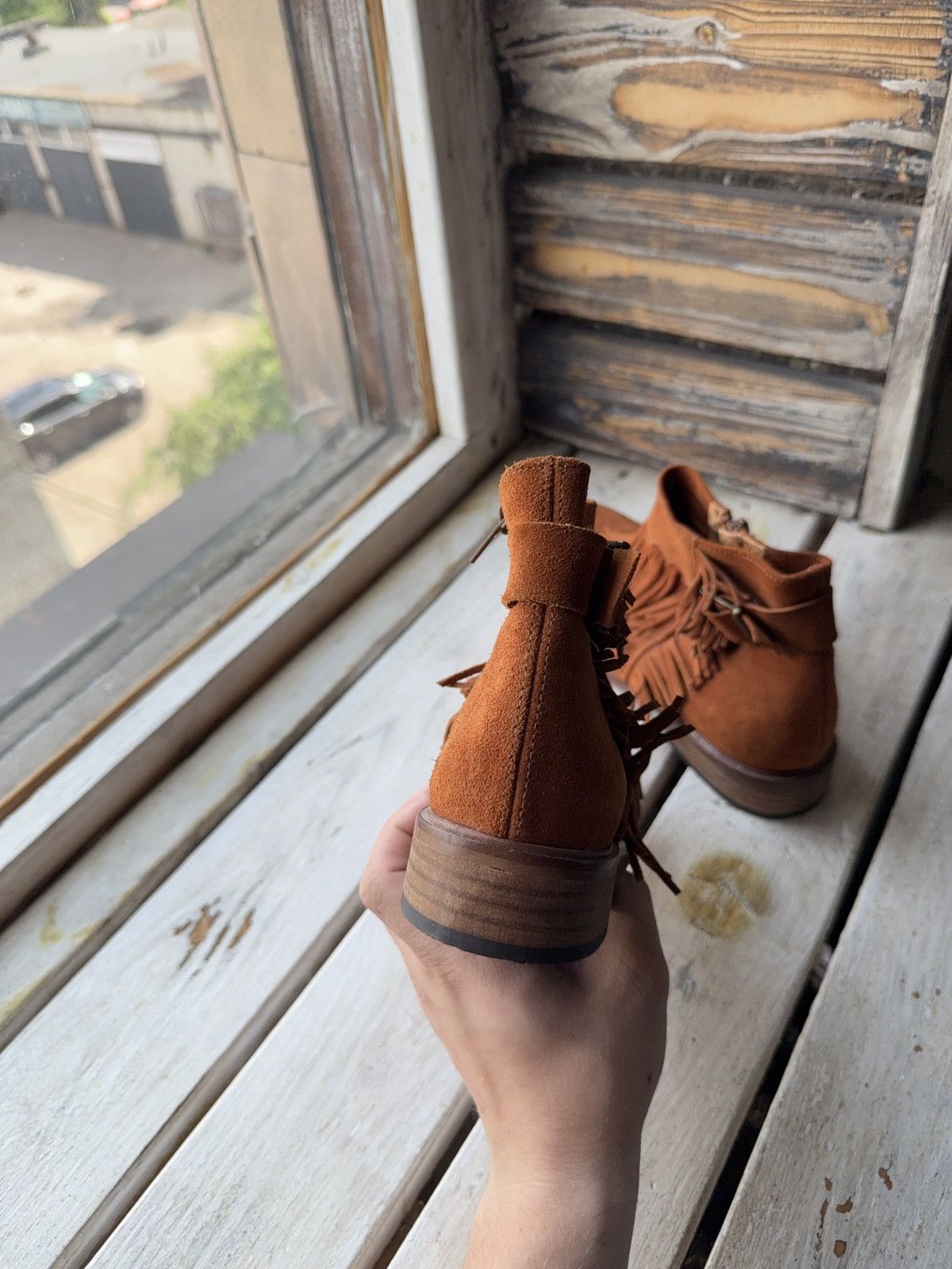 Made in Spain Suede Fringe Ankle Boots Western Cowgirl Style