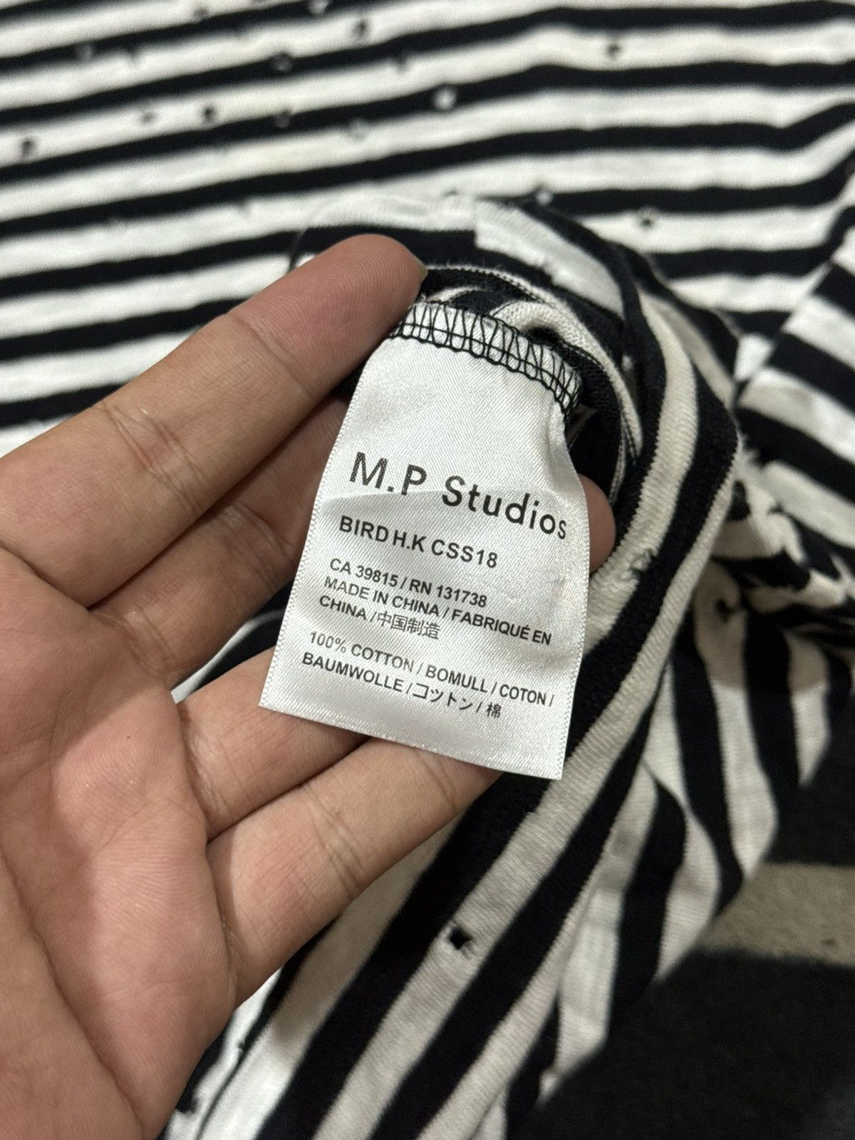 Japanese Brand Striped Distressed SS18 MP Studio Tees Size US M / EU 48-50 / 2 - 5 Thumbnail
