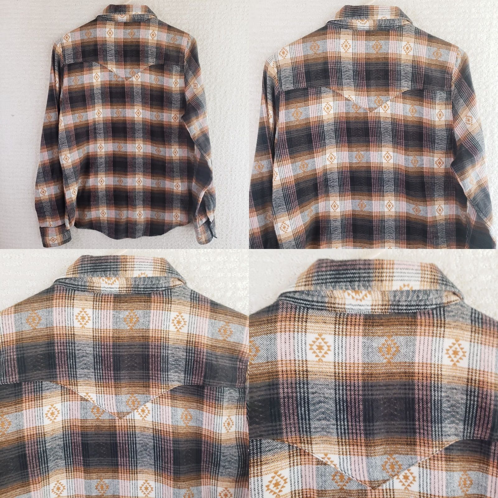Vintage Shyanne Western Flannel Shirt Womens M Brown Plaid Pearl Snap Long Sleeve Size M / US 6-8 / IT 42-44 - 8 Thumbnail