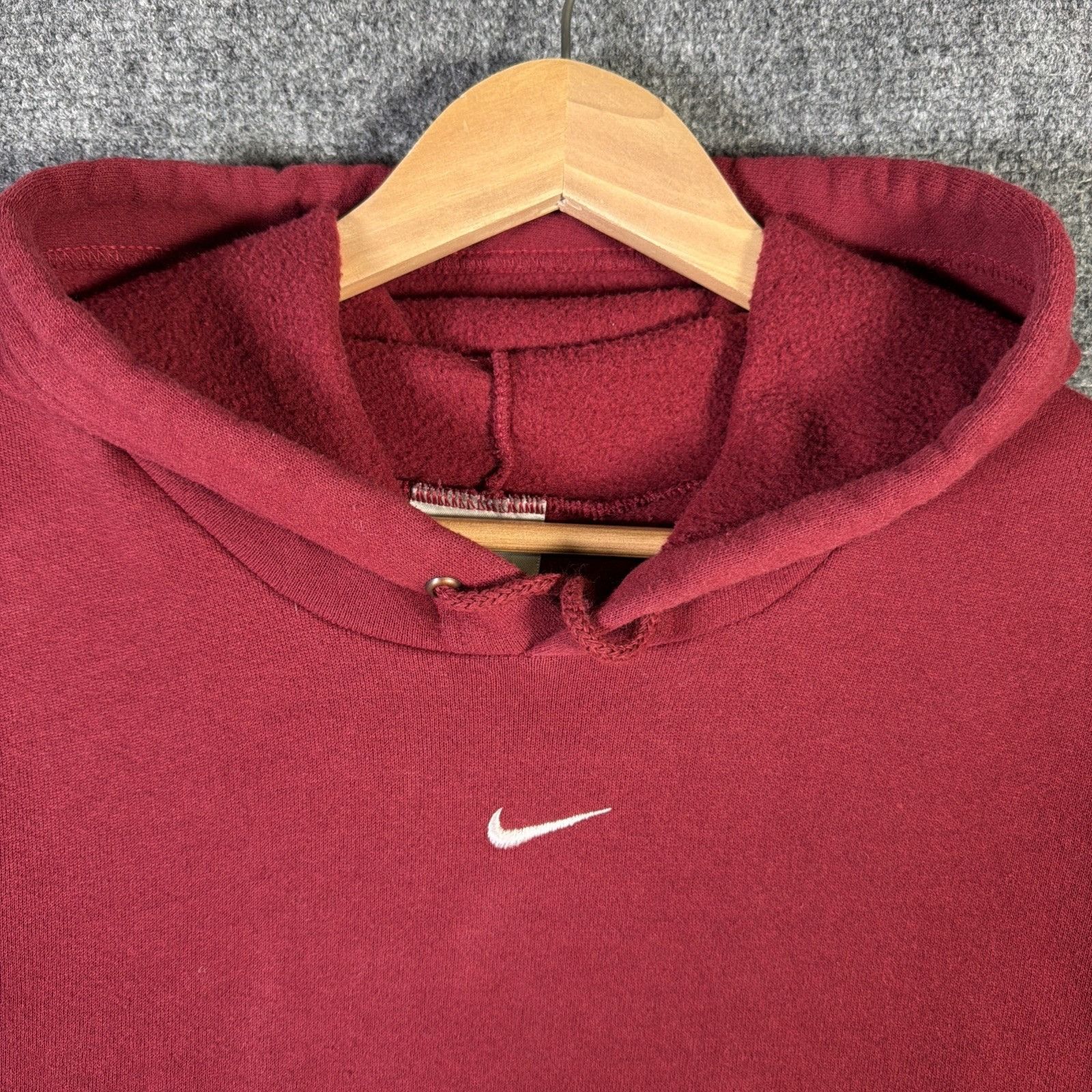 Nike Vintage Nike Center Swoosh Hoodie Red Mens XL 90s Y2K Baggy Size US XL / EU 56 / 4 - 2 Thumbnail