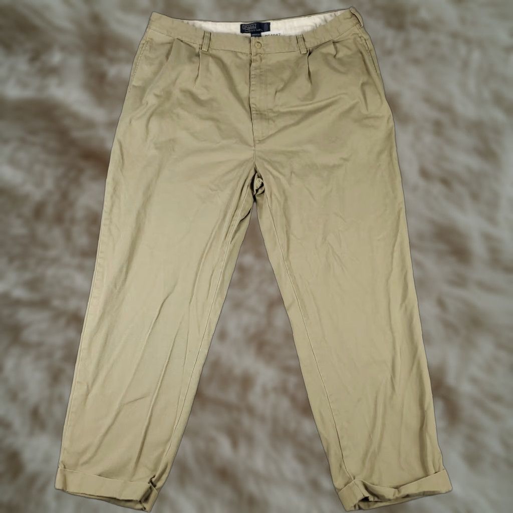 Ralph Lauren Ralph Lauren Pants Mens Regular Beige Chino Trousers 40x30 Pleated Cuffed Straight Pocket Asian? Size US 40 / EU 56 - 1 Thumbnail