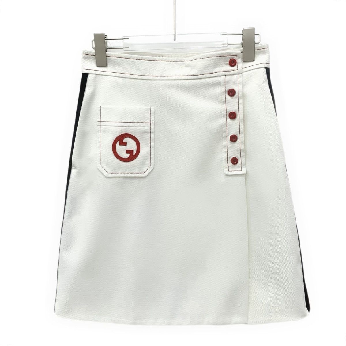 Gucci Gucci 23 collection White Cotton Casual Denim Halter Skirt Size 27" / US 4 / IT 40 - 1 Thumbnail